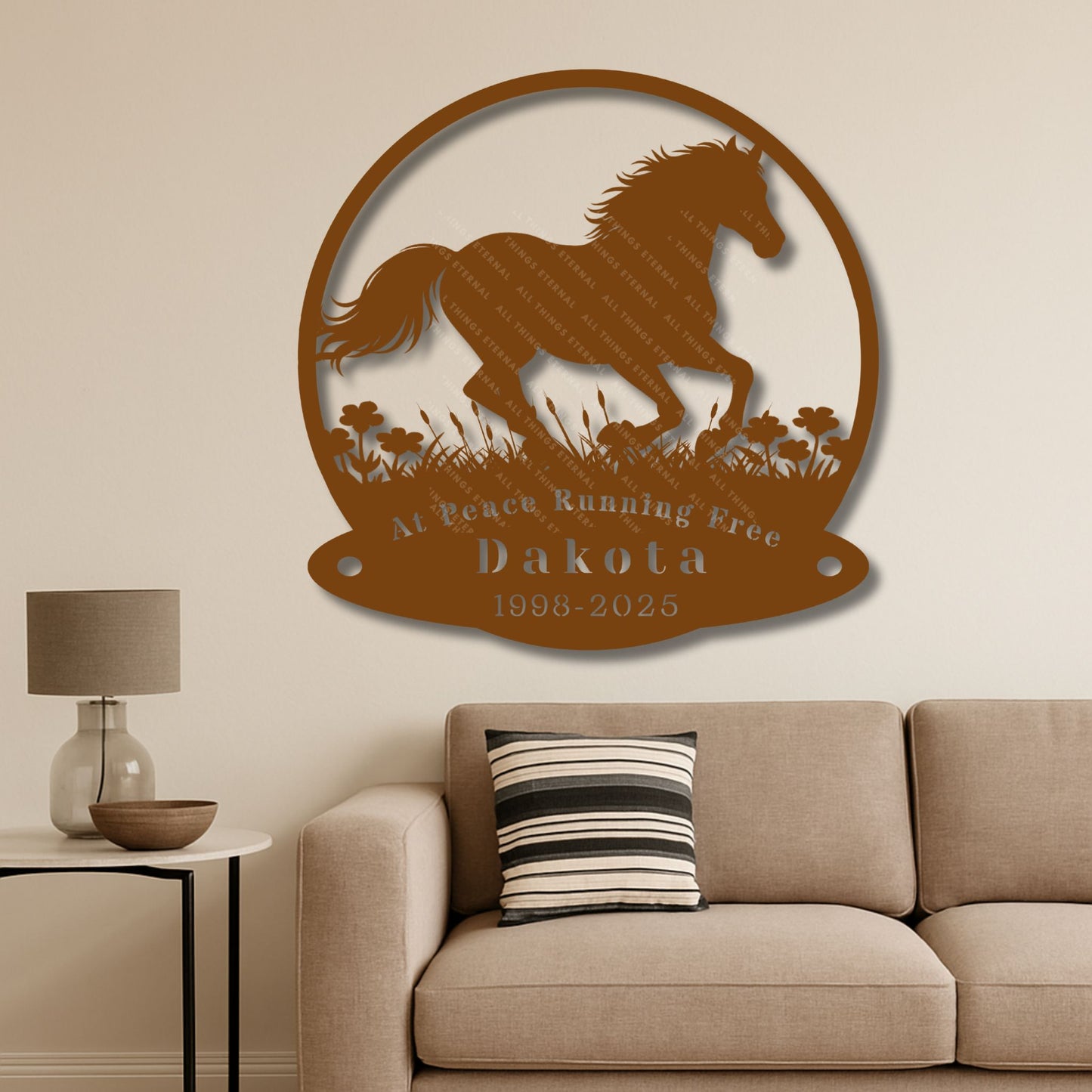Custom Horse Memorial Metal Sign – Personalized Tribute with Name & Dates
