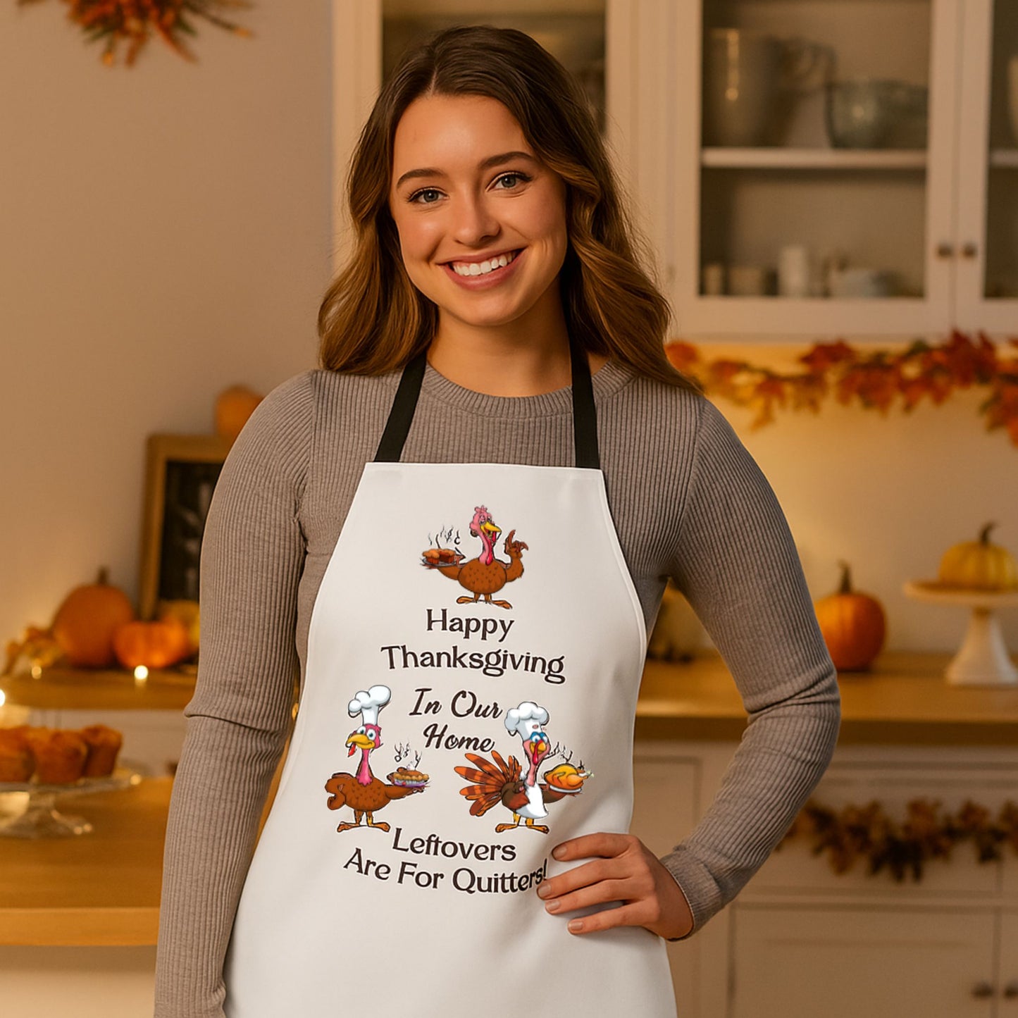 Leftovers Are For Quitters Apron | Funny Thanksgiving Cooking Gift