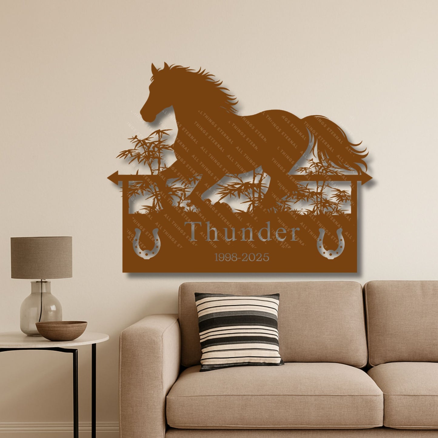 Horse Memorial Metal Wall Art | Equestrian Tribute Home Decor Sign