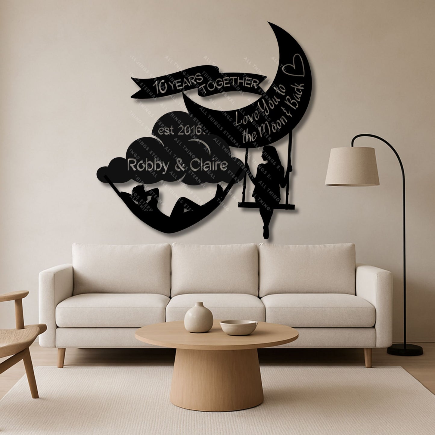 Custom Name 10th Anniversary Metal Sign – Personalized Couple Gift