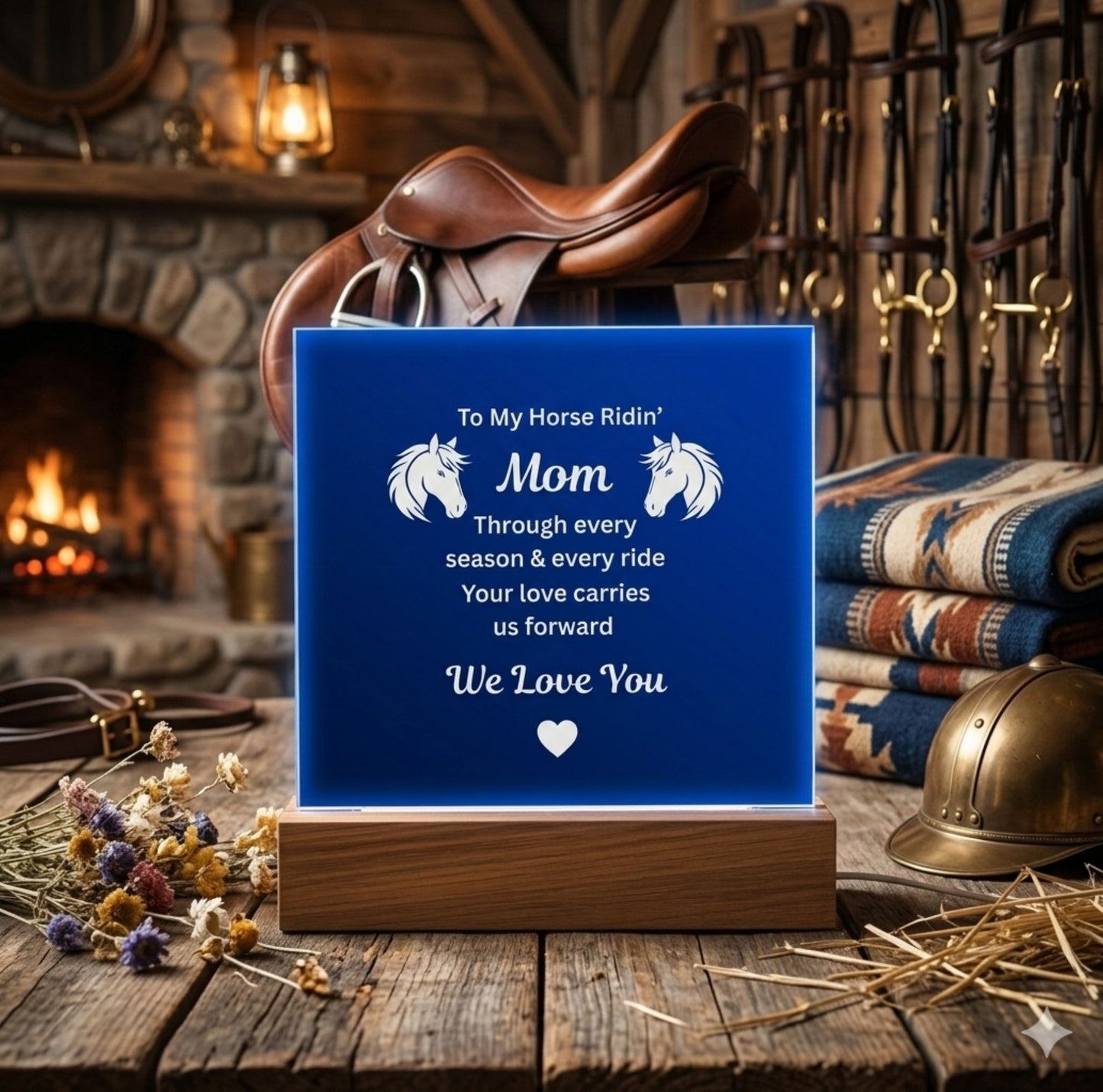 To My Horse Ridin' Mom Acrylic Plaque – Mother's Day Gift for Horse Lover Mom