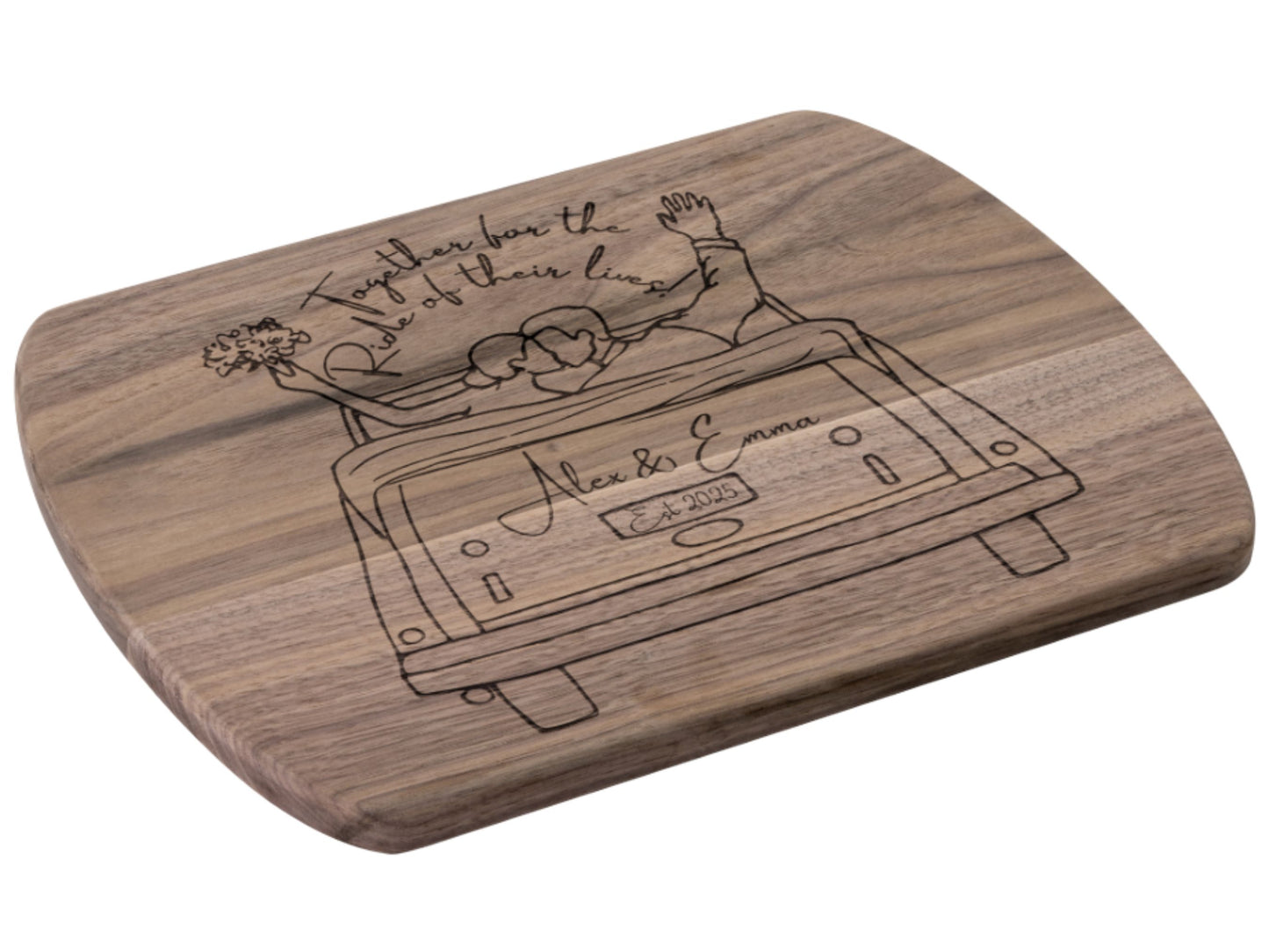 Personalized Wedding Cutting Board- Custom Board for Newlyweds, Couples, Kitchen Decor