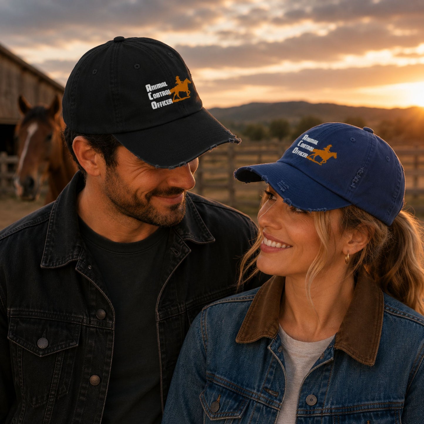 Animal Control Officer Distressed Horse Rider Baseball Cap For Horse Lovers