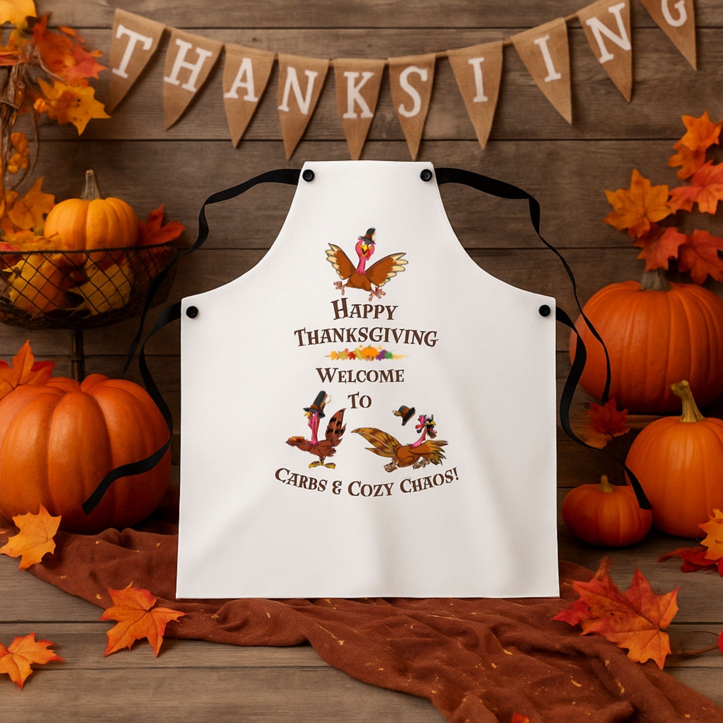 Carbs & Cozy Chaos Apron | Funny Fall Cooking Gift | Thanksgiving