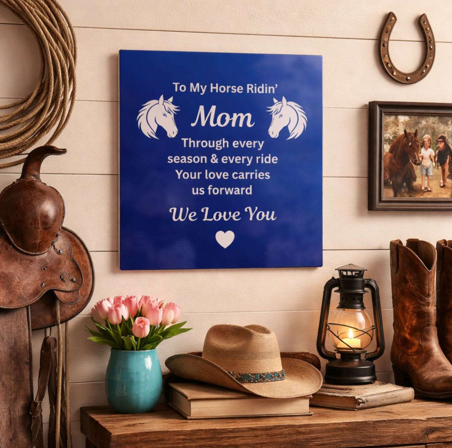 To My Horse Ridin' Mom High Gloss Metal Prints – Mother's Day Gift for Horse Lover Mom