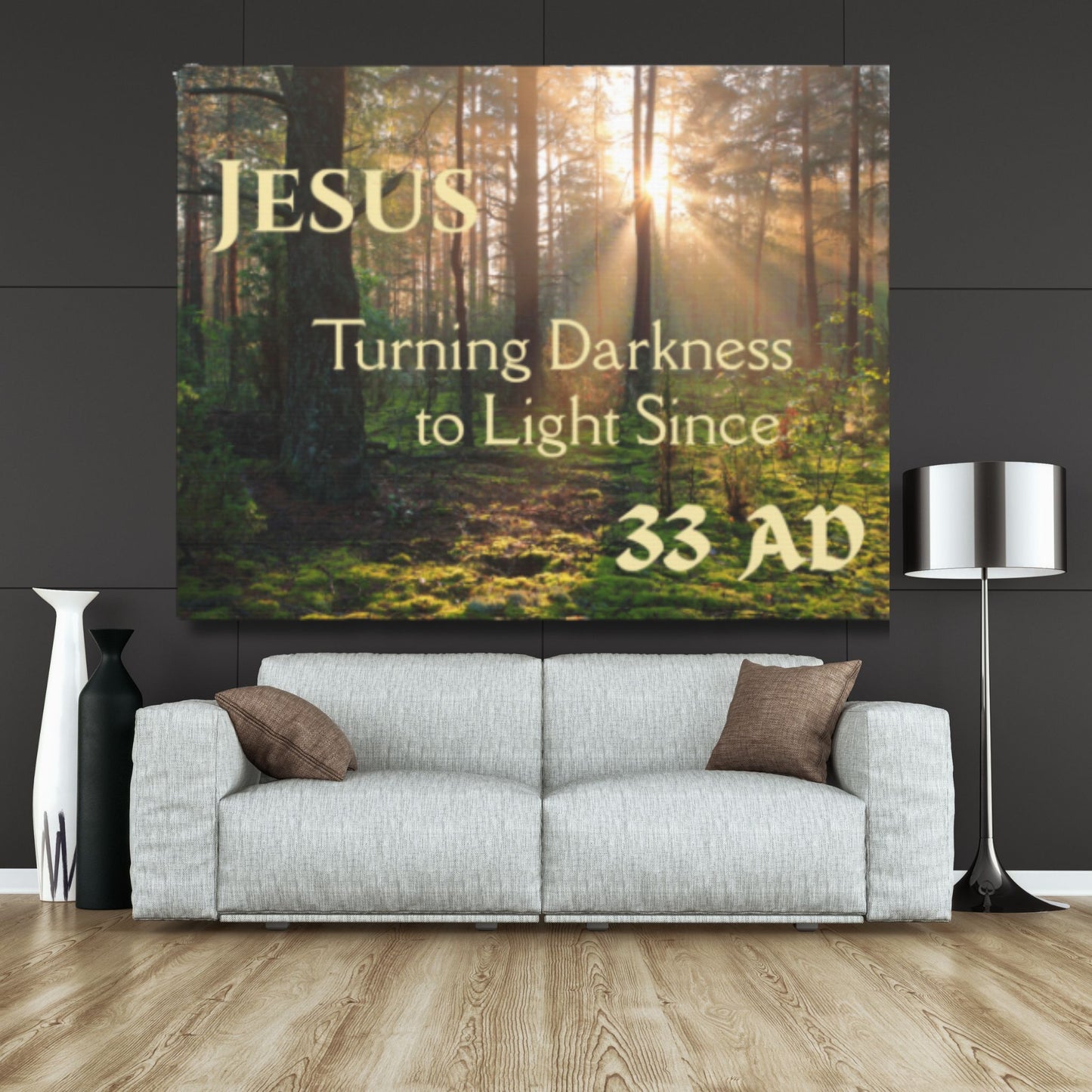 Jesus Turning Darkness to Light Canvas | Christian Christmas Wall Art