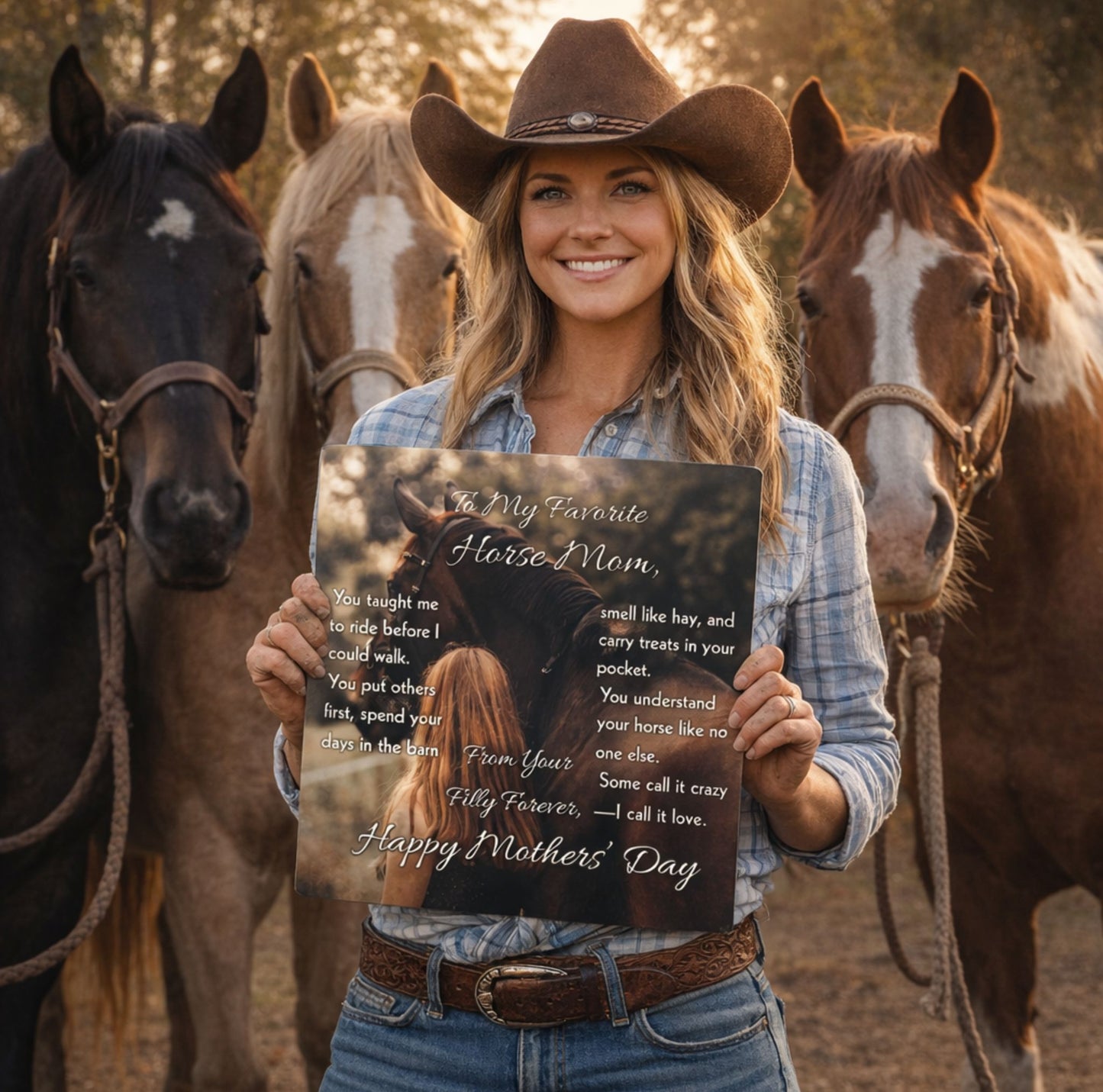 To My Favorite Horse Mom High Gloss Metal Prints – Mother's Day Horse Gift