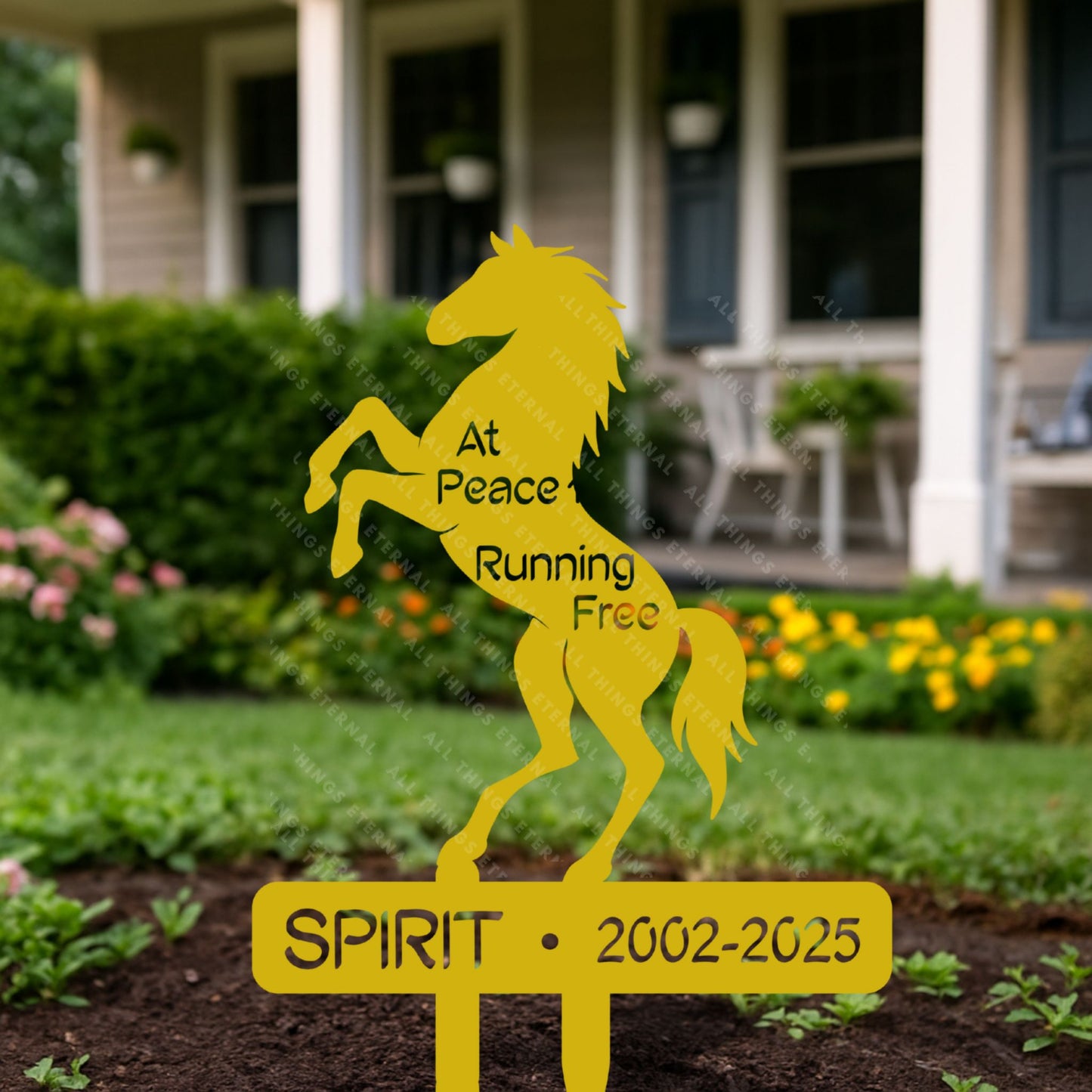 Personalized Horse Memorial Garden Stake – Custom Metal Yard Sign