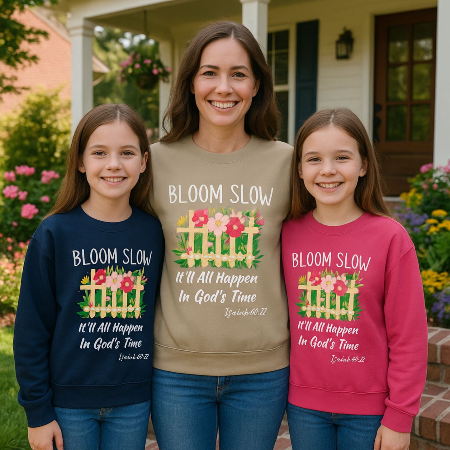 Bloom Slow Crewneck Sweatshirt | Faith & Nature Inspired Apparel