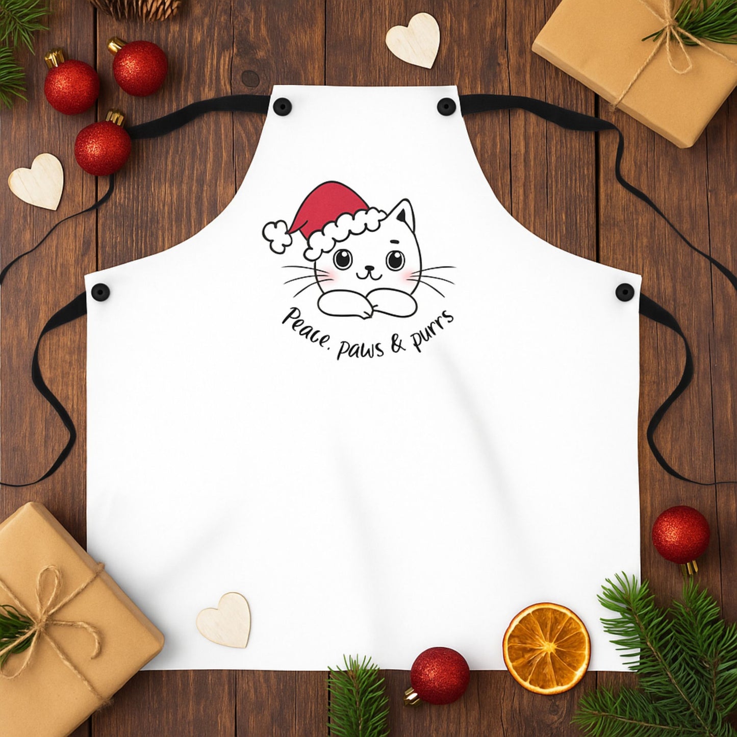 Peace Paws Purrs Cute Kitty Apron – Funny Cat Cooking Gift