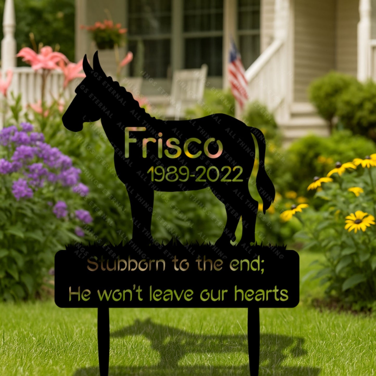 Custom Donkey Memorial Sign – Personalized Pet Loss Yard Decor