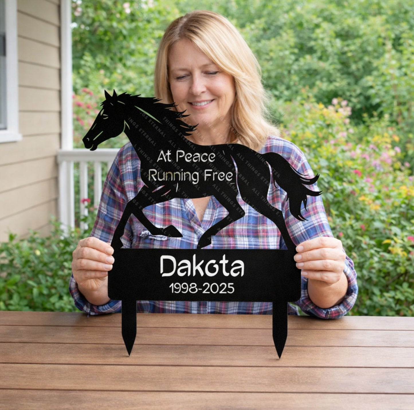 Horse Memorial Metal Grave Marker – Custom Personalized Tribute Sign
