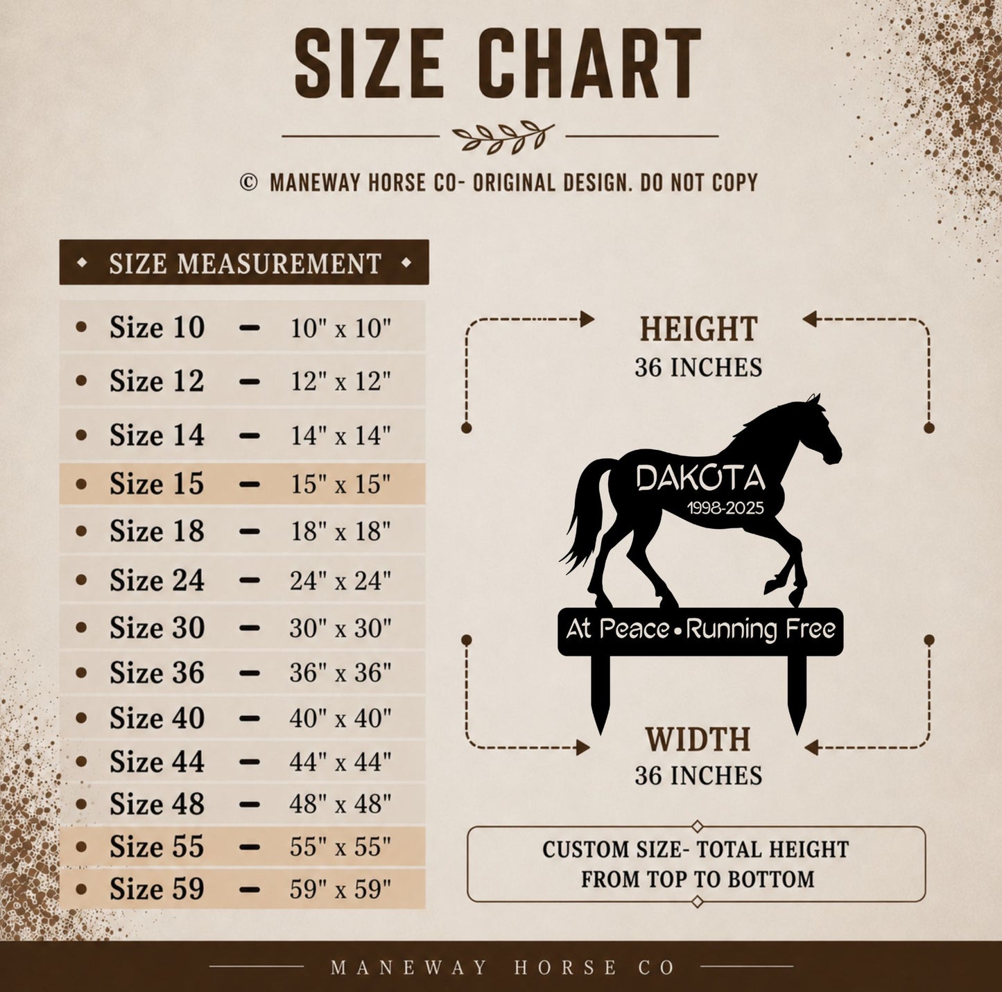 Custom Horse Memorial Garden Stake – Personalized Metal Grave Marker