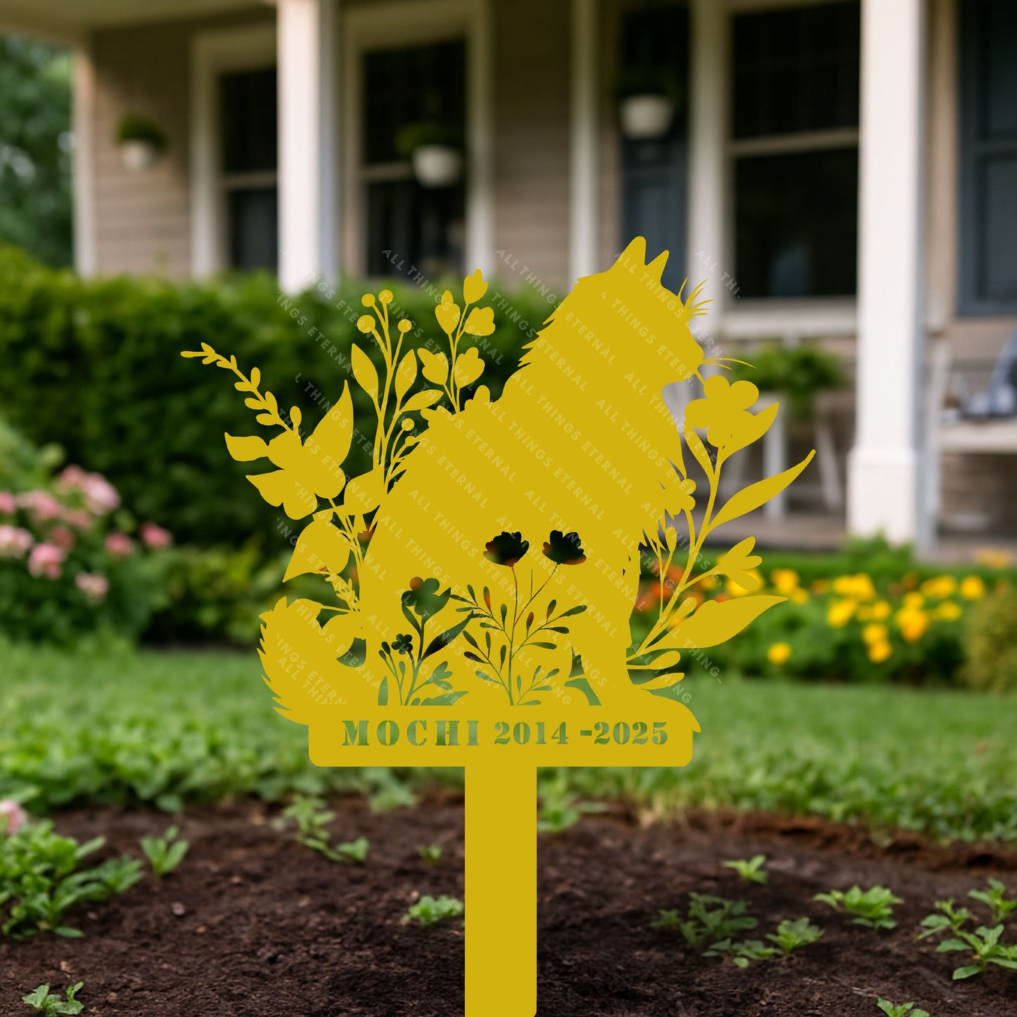 Custom Cat Memorial Stake – Personalized Metal Pet Grave Marker