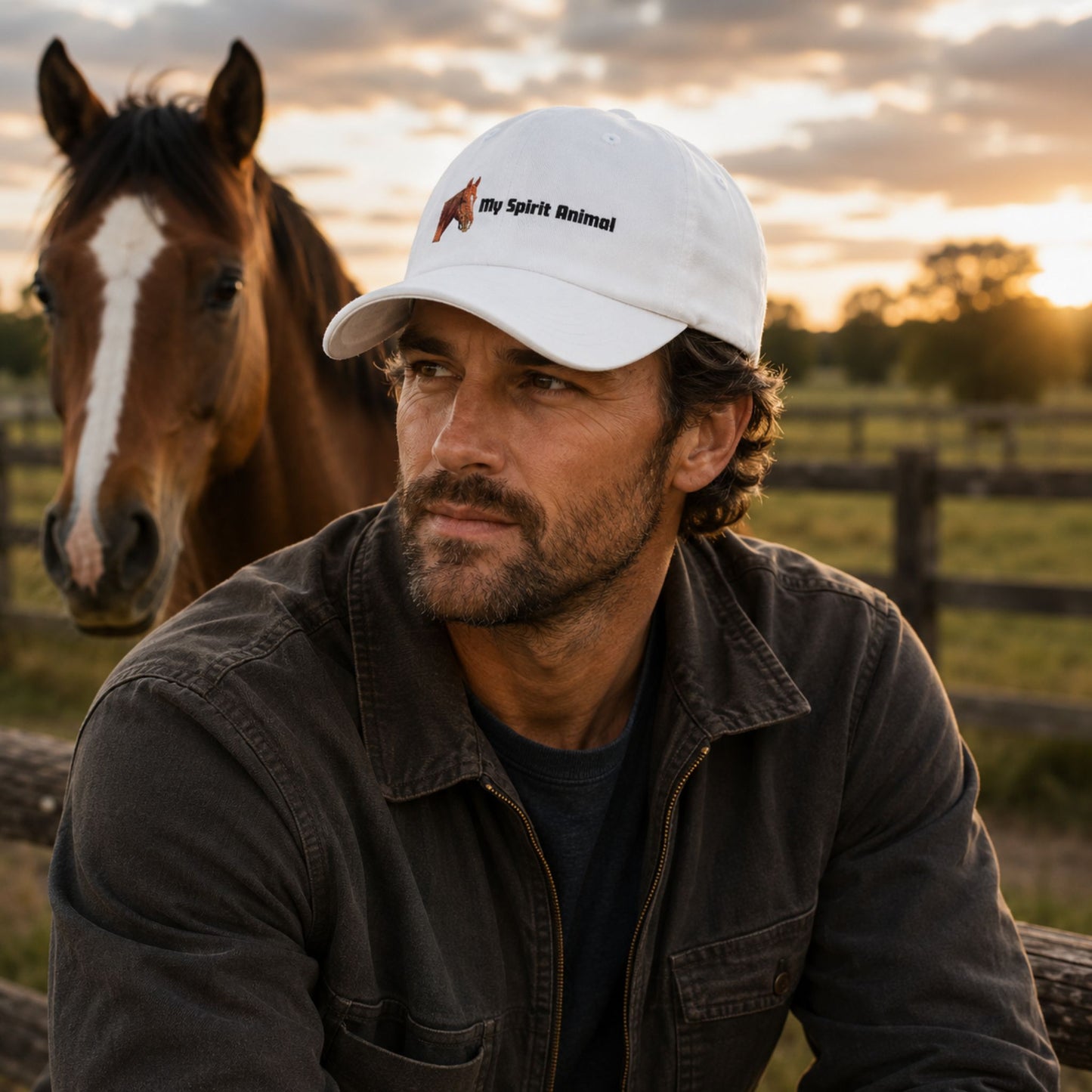My Spirit Animal Horse Dad Cap — Embroidered Casual Baseball Hat