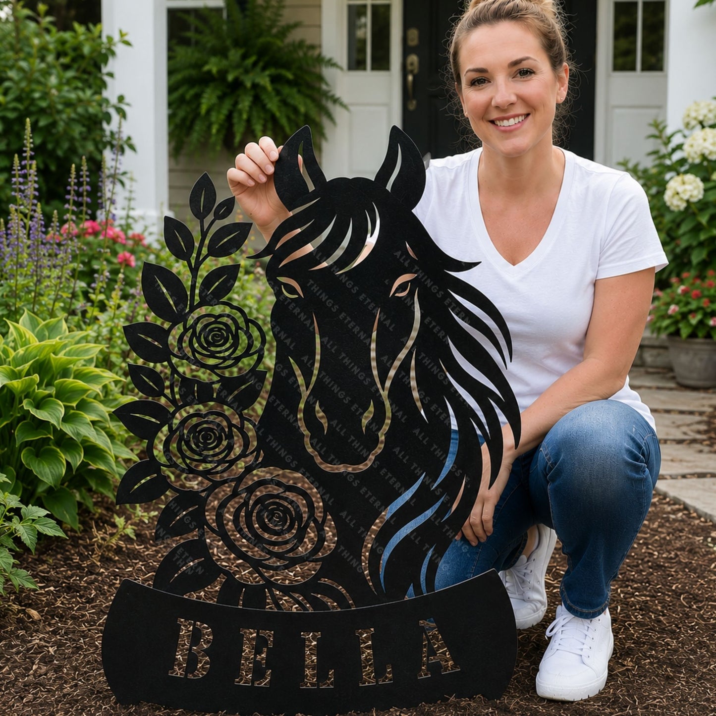 Personalized Horse Stall Name Sign – Custom Mare Metal Barn Door Decor