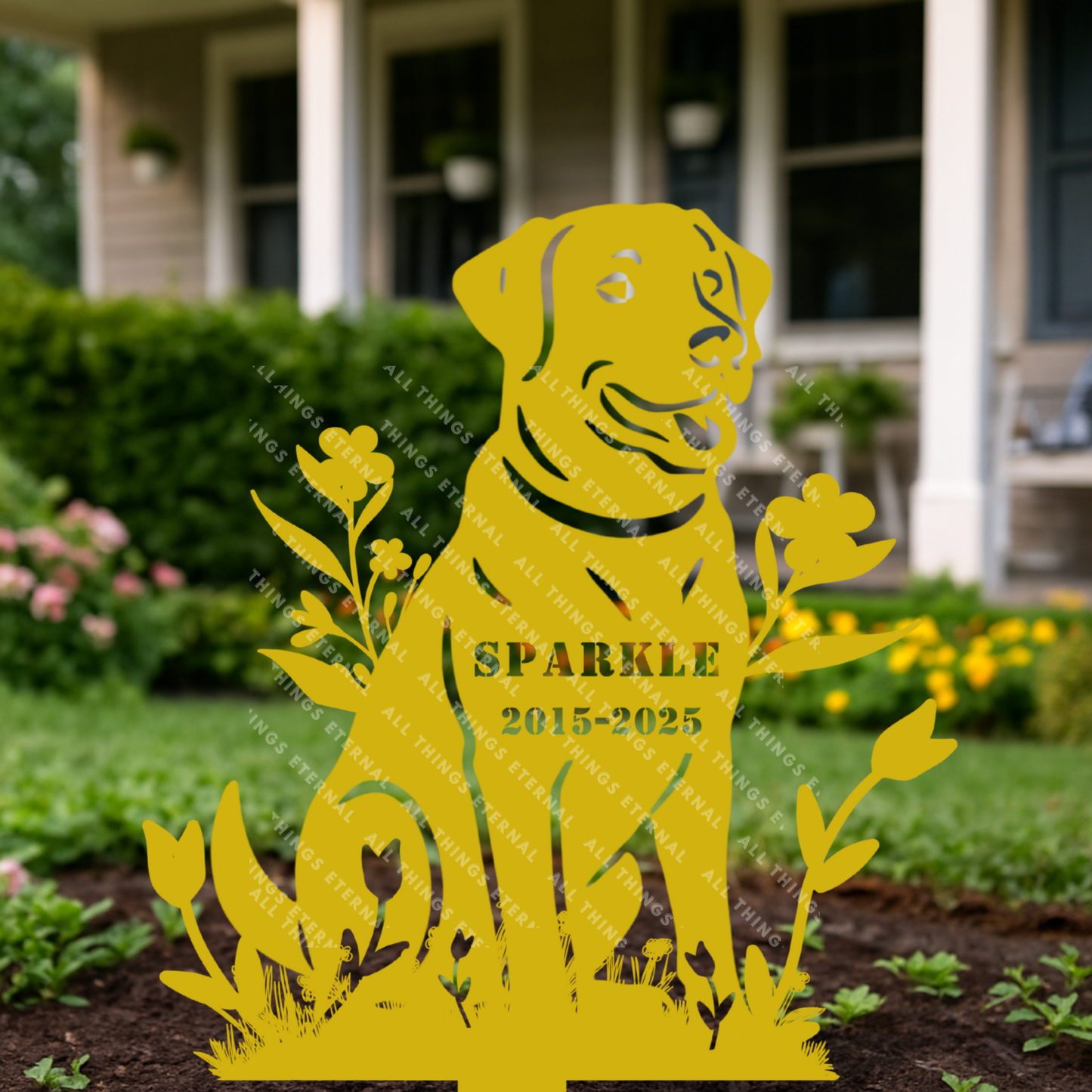 Custom Labrador Dog Memorial Stake – Metal Pet Grave Marker