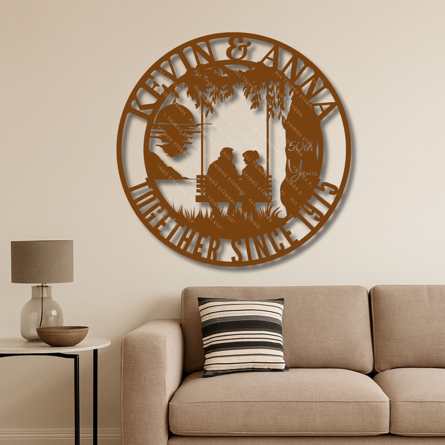 50th Anniversary Gift for Parents – Personalized Metal Wall Art