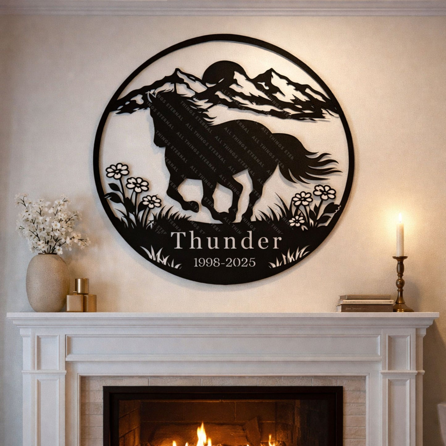 Personalized Horse Memorial Metal Sign – Custom Engraved Tribute Gift