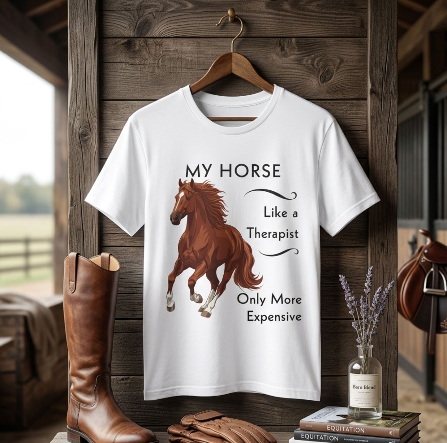 My Horse Is My Therapist T-Shirt – Funny Horse Lover Tee