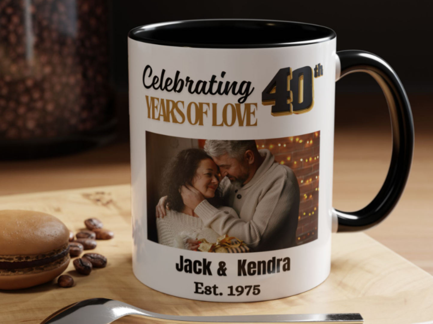 Personalized 40th  Wedding Anniversary  Photo Coffee Mug