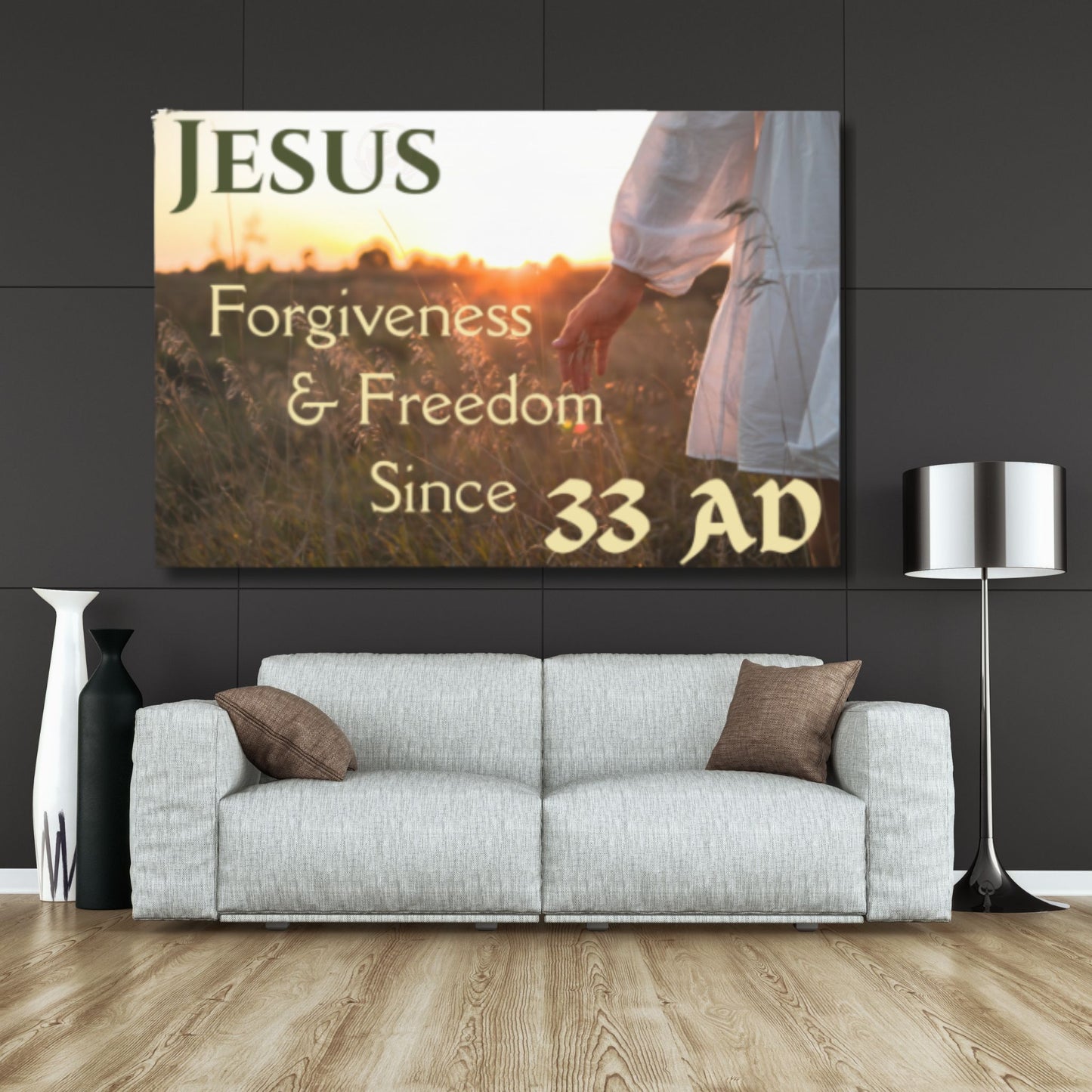 Jesus Forgiveness & Freedom Since 33 AD Christian Canvas Wall Art Gift