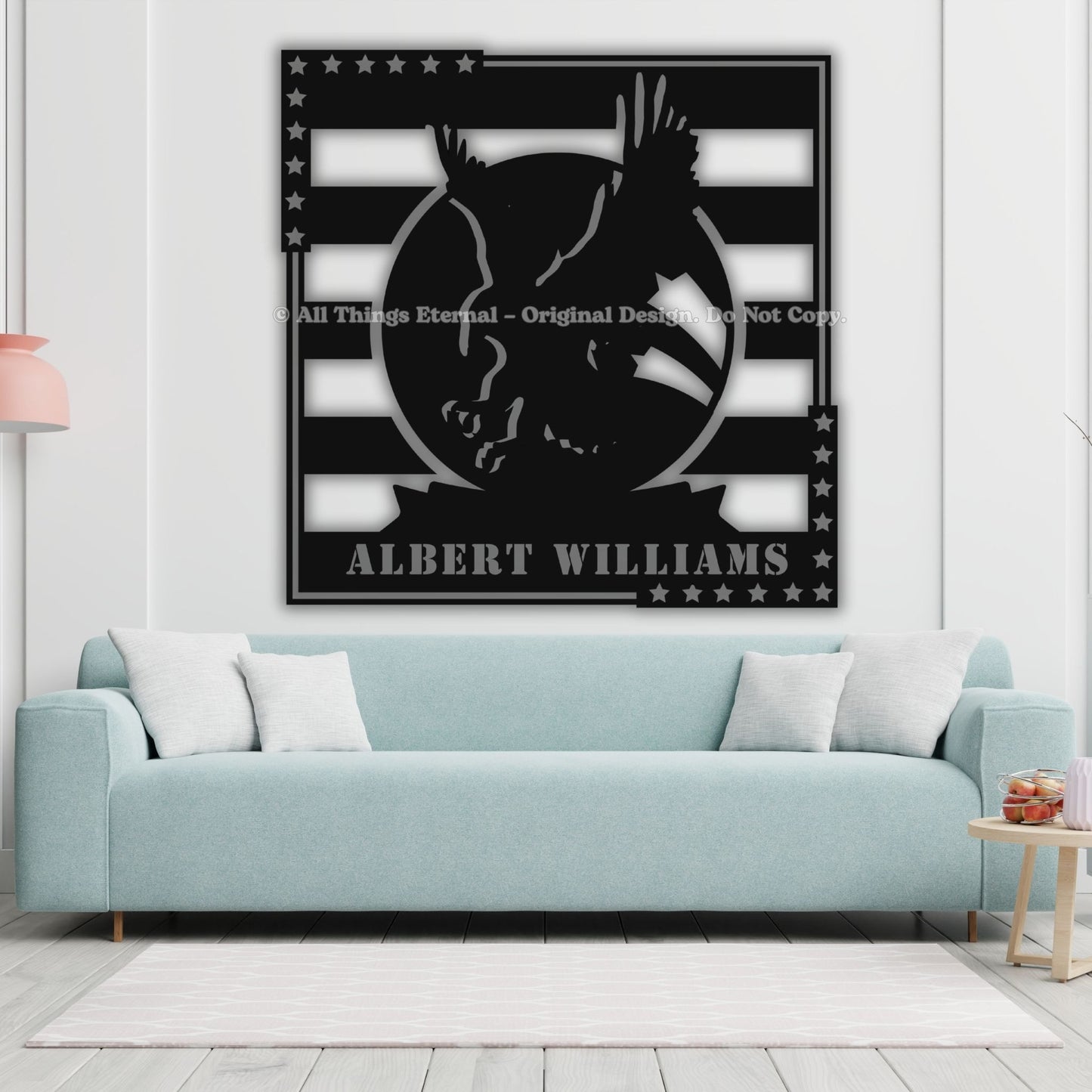 Custom Name Patriotic Veterans Metal Sign Decor Gift