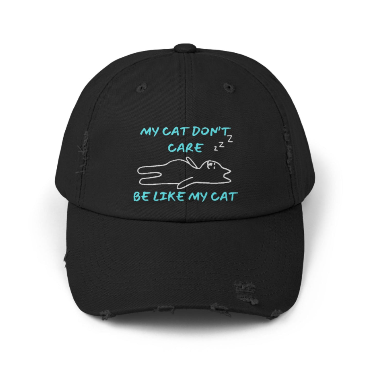 Distressed Unisex Baseball Cap- Cat Lovers Gifts