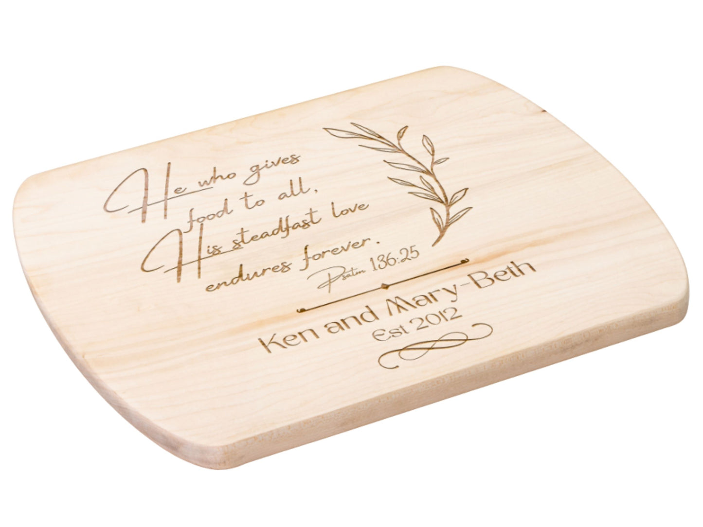 Personalized Christian Cutting Board- Custom Family Name  Faith-Based Kitchen Decor