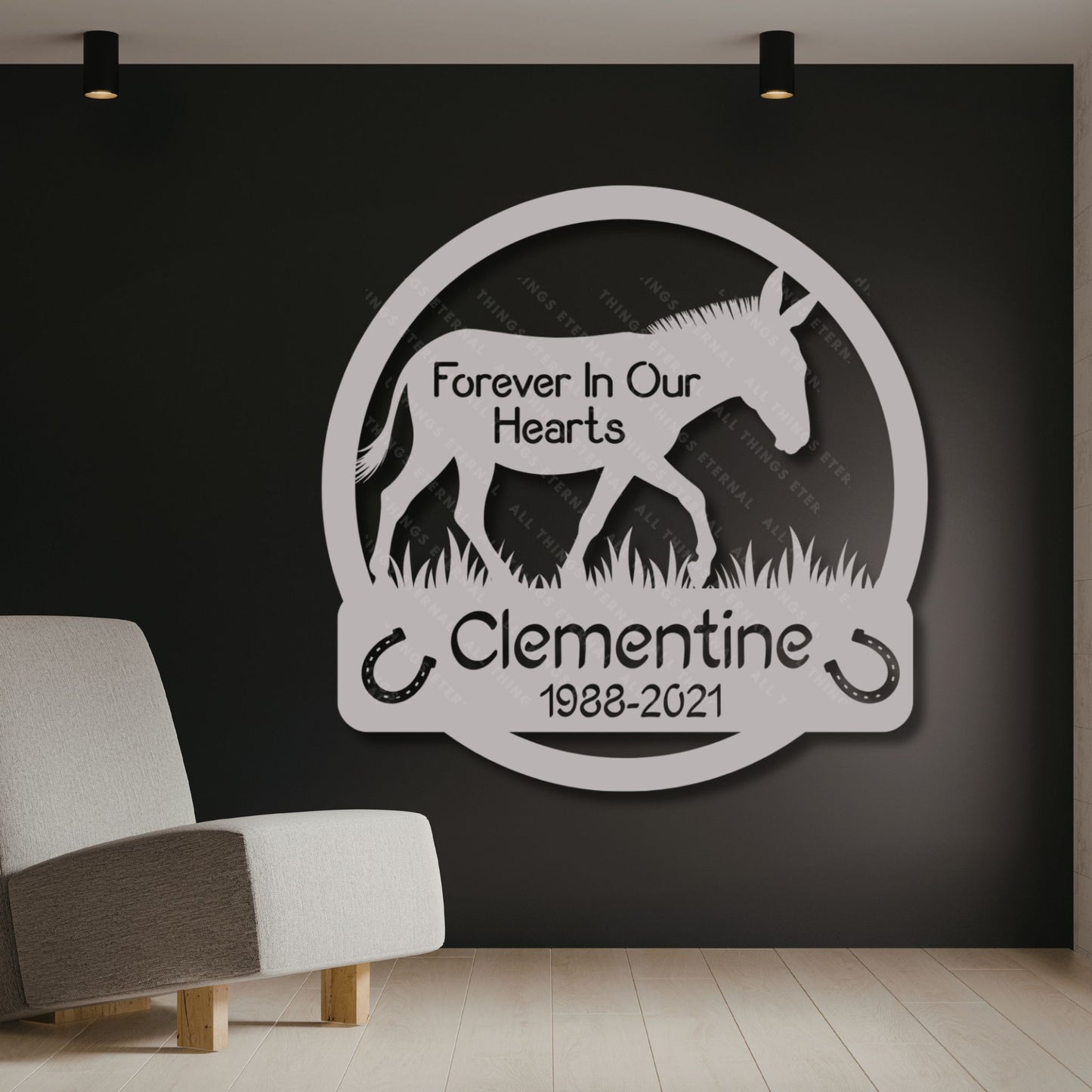Custom Donkey Memorial Metal Wall Sign – Personalized Farm Decor