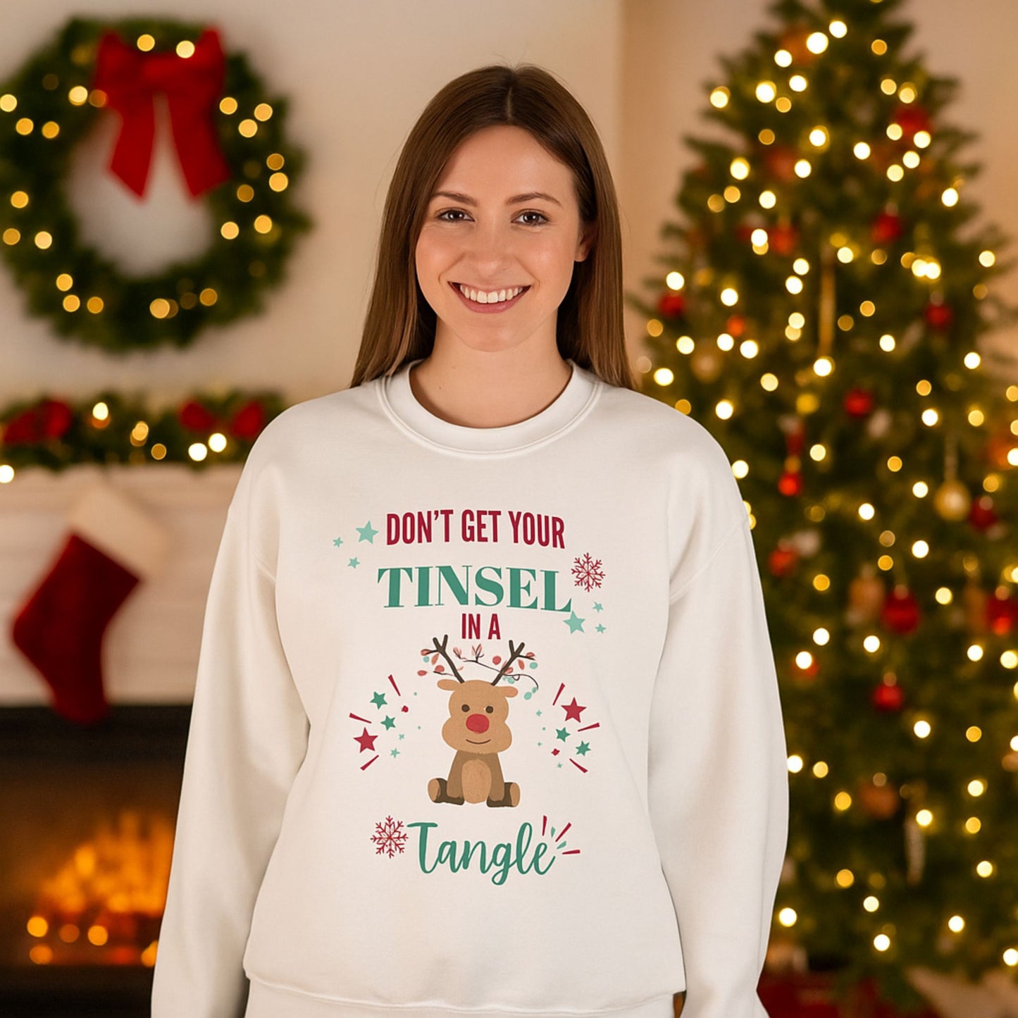 Don't Get Tinsel in a Tangle Sweatshirt – Funny Christmas Pullover