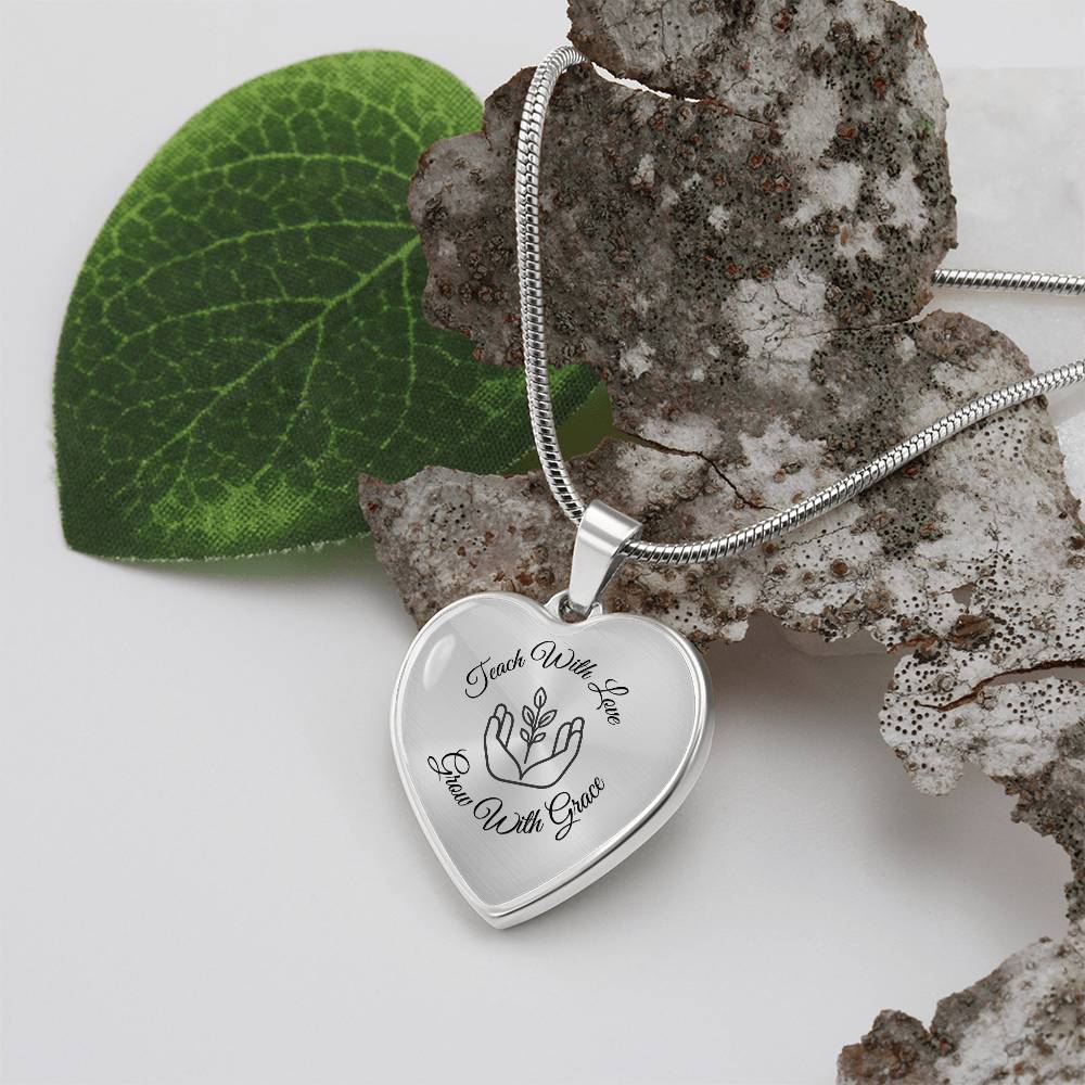 Teach With Love Heart Necklace – Father to Daughter Gift