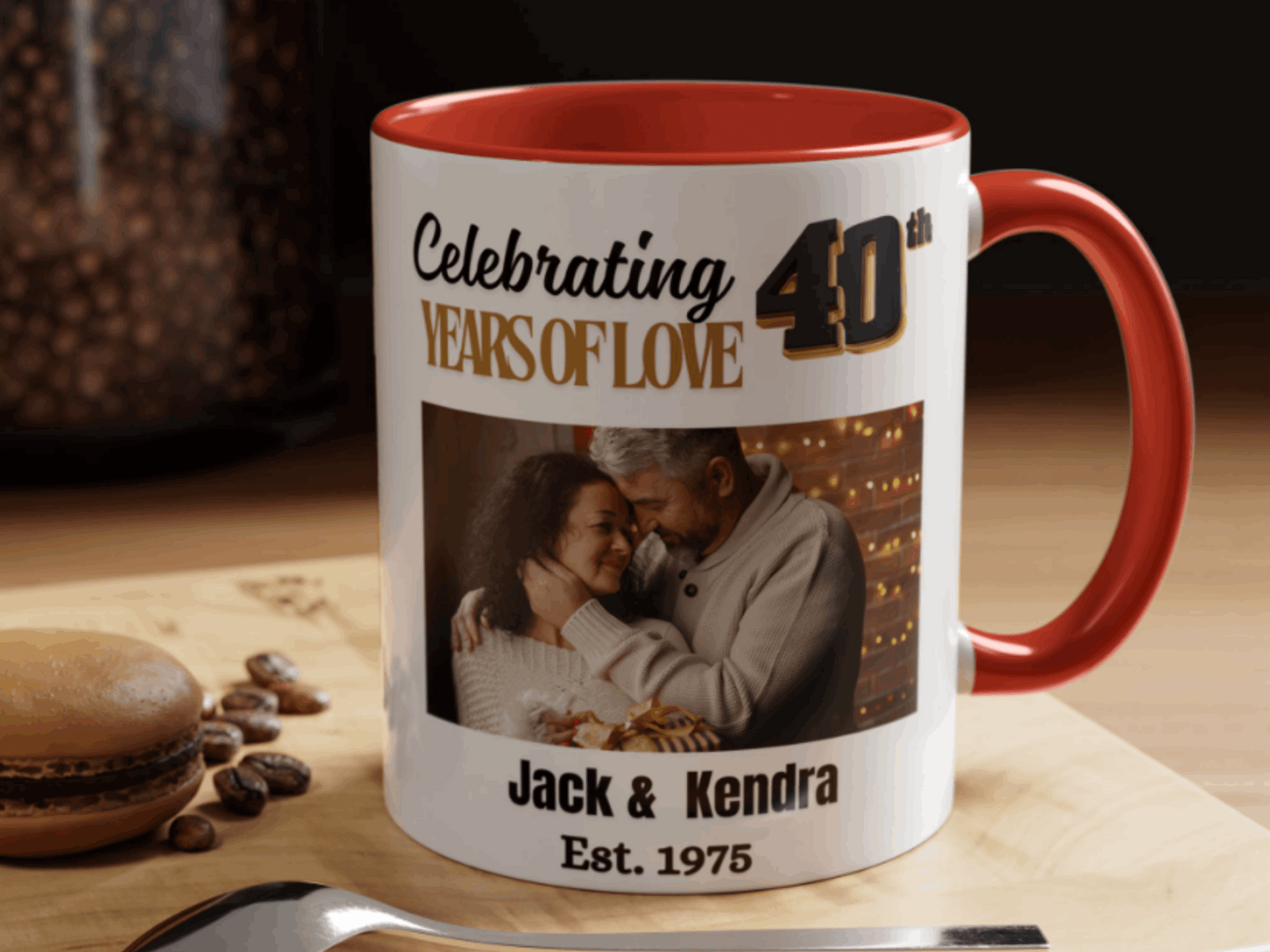 Personalized 40th  Wedding Anniversary  Photo Coffee Mug