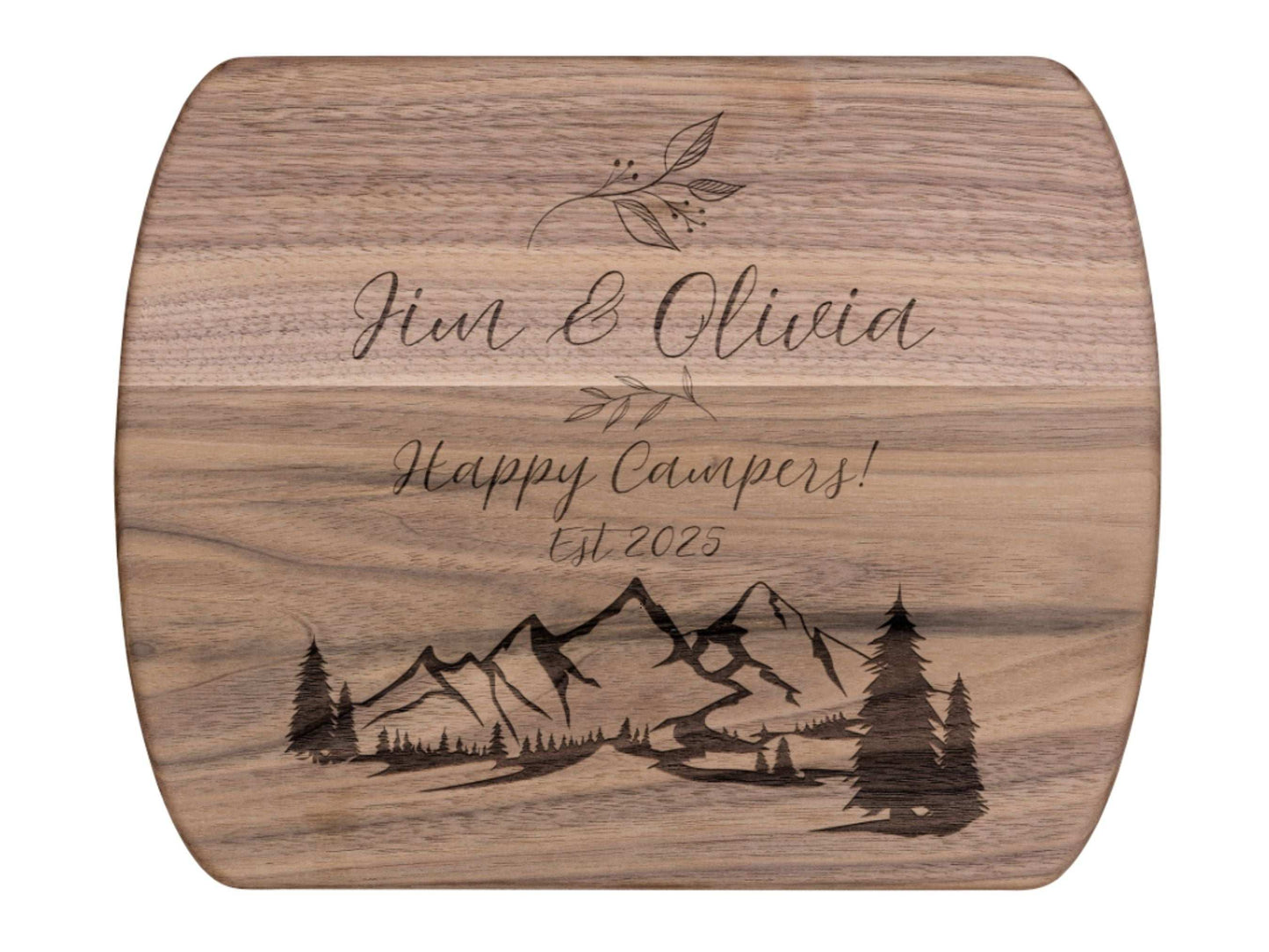 Personalized Camping Couple Cutting Board – Happy Campers Wedding Gifts