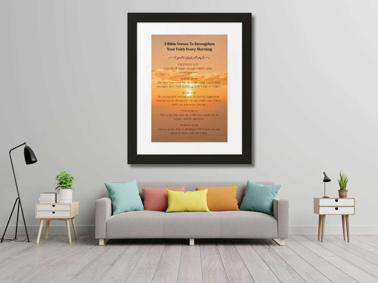 Christian Wall Art with Frame Included- Scripture Home Decor