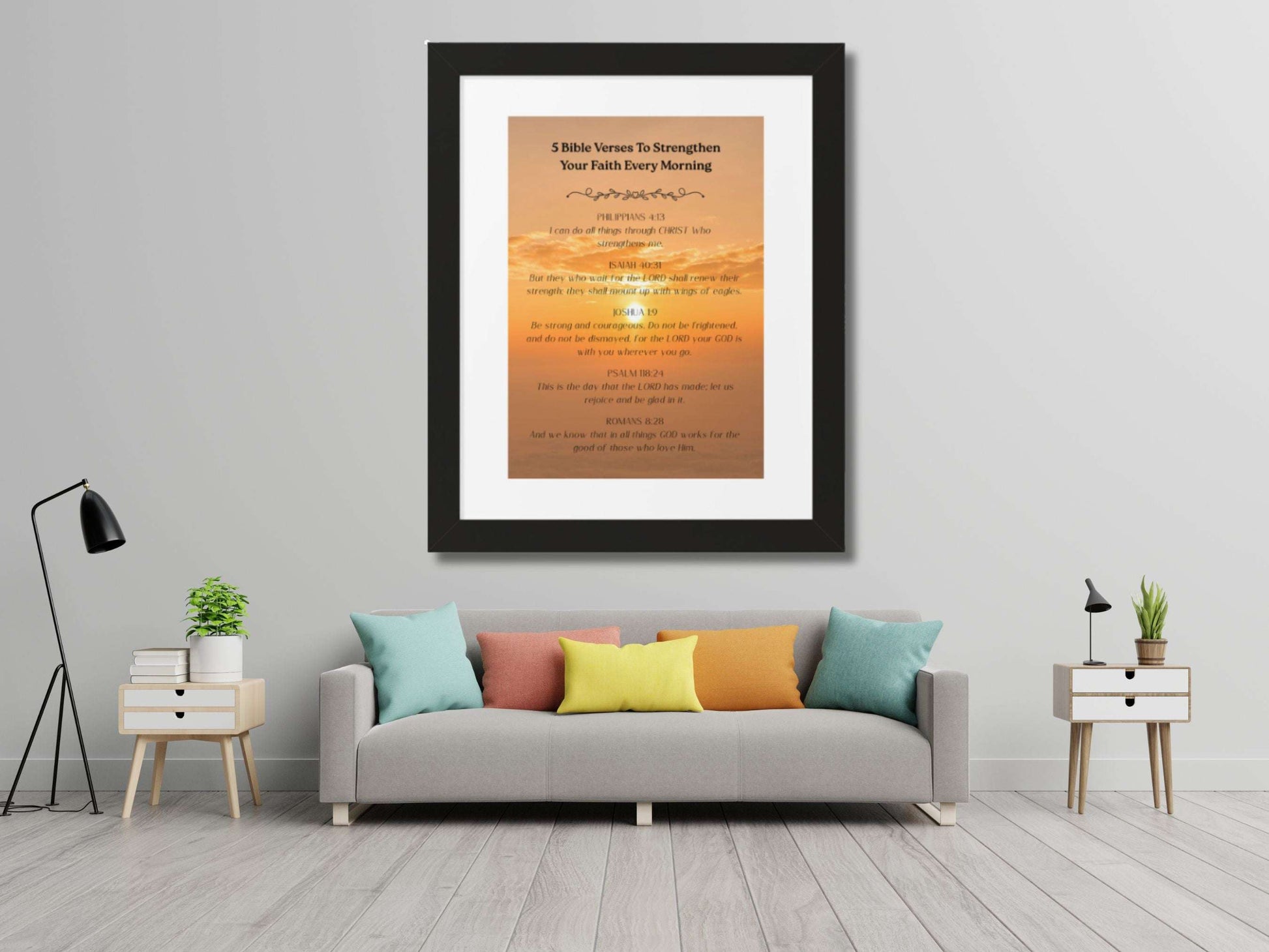 Christian Wall Art with Frame Included- Scripture Home Decor