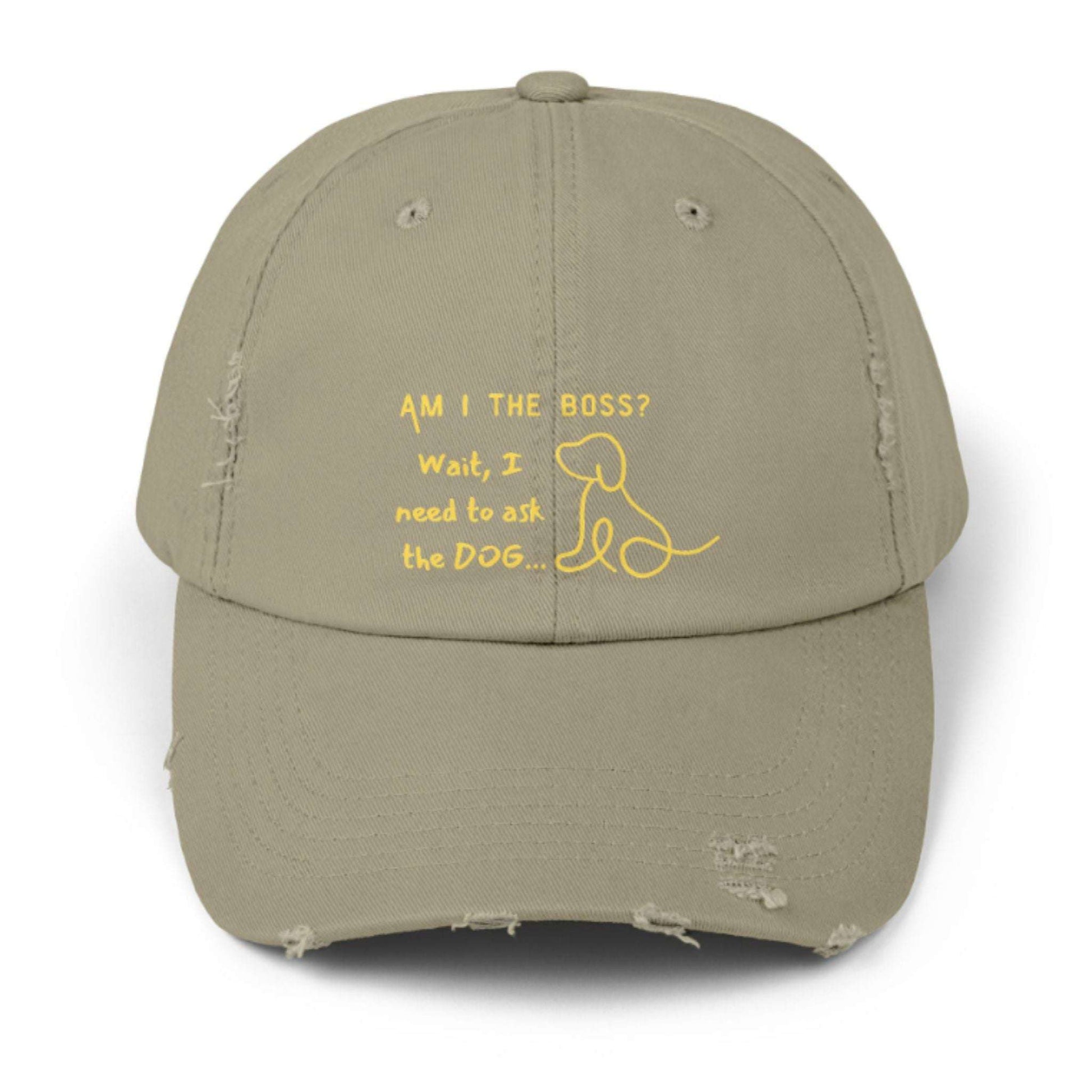 Funny Dog Owner Distressed Baseball Cap - Embroidered Hat  For Dog Lovers