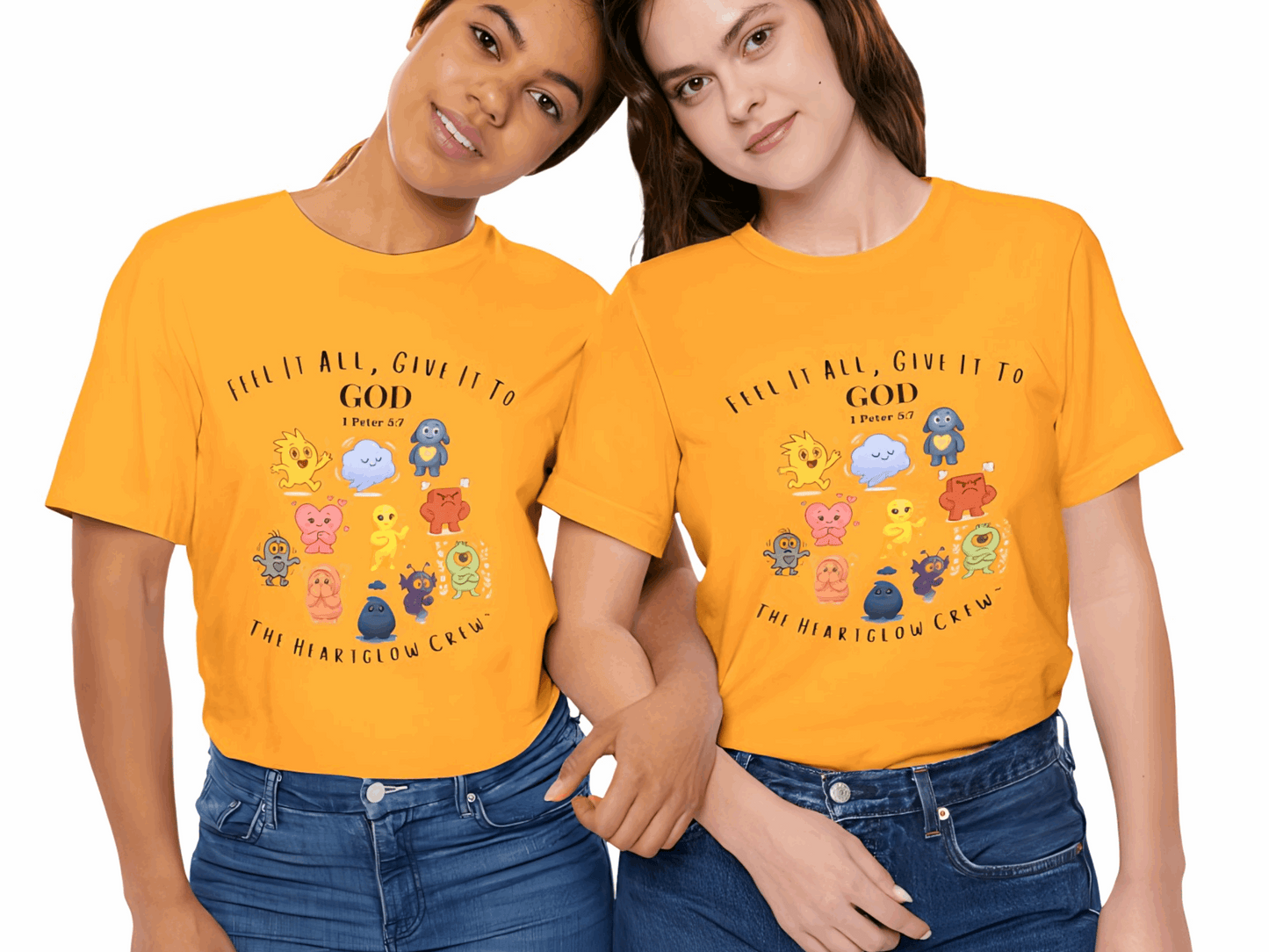 The Heartglow Crew™ Faith T-Shirt – Christian Emotional Characters Tee for Kids, Teens & Adults