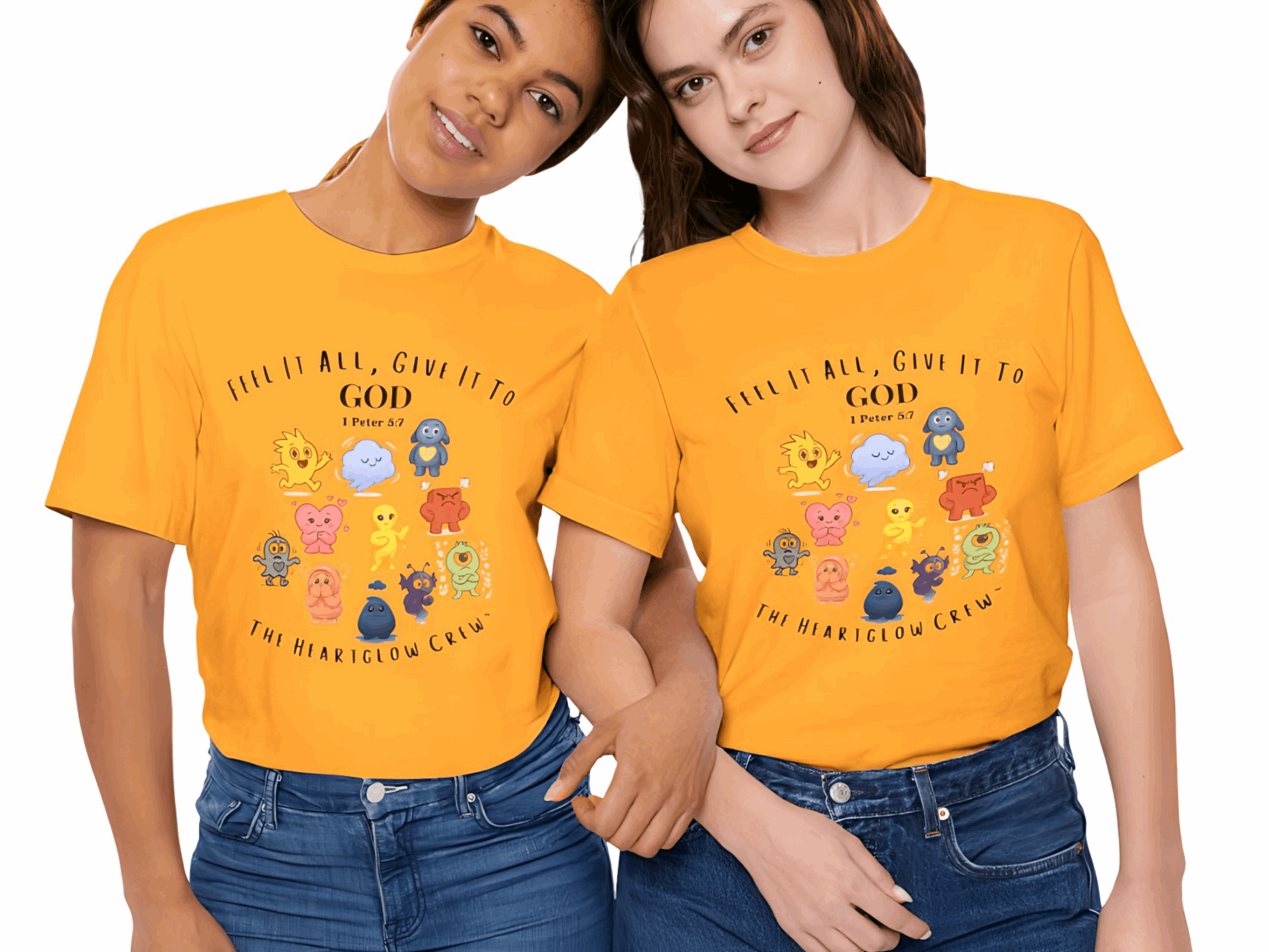 The Heartglow Crew™ Faith T-Shirt – Christian Emotional Characters Tee for Kids, Teens & Adults
