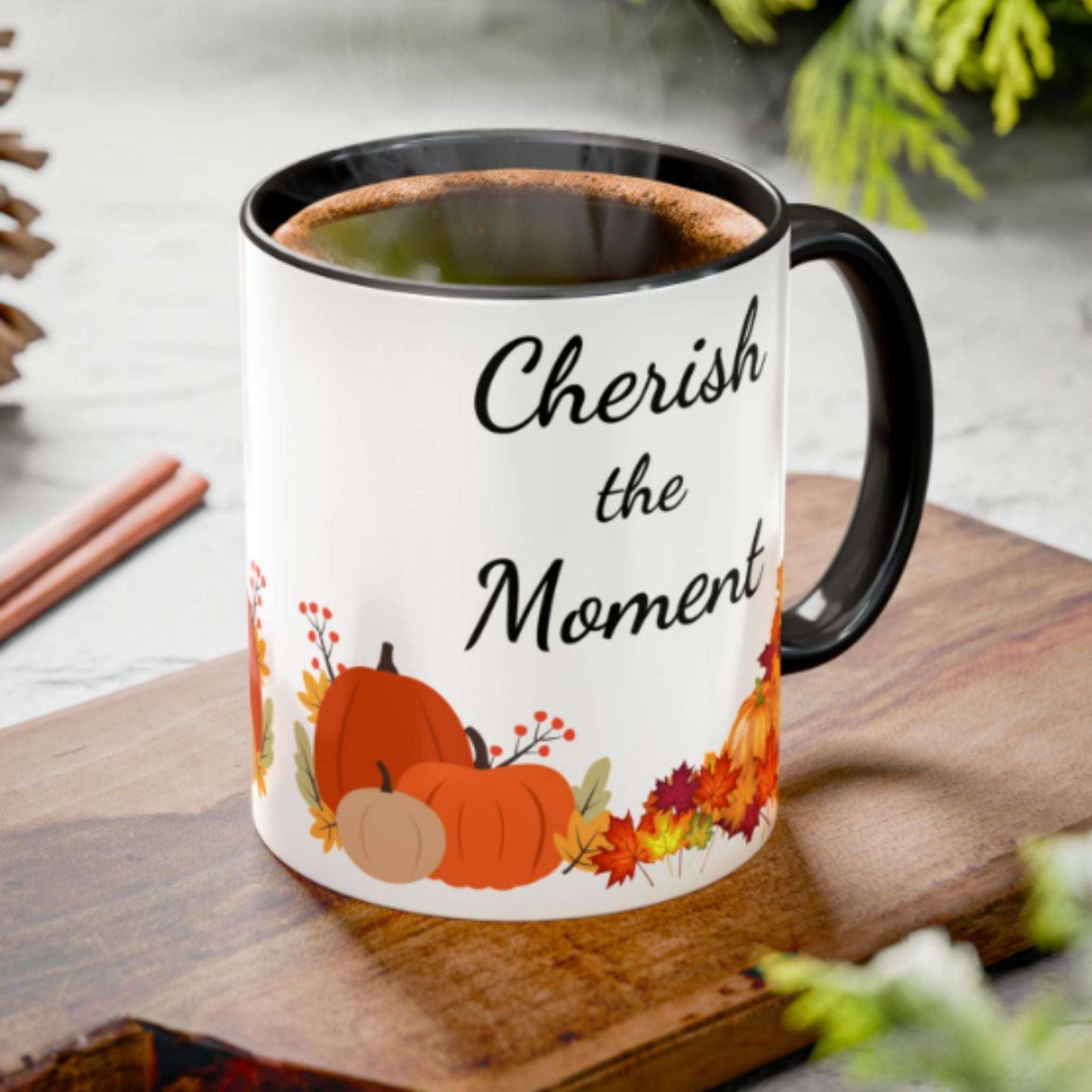 Thanksgiving Pumpkin Coffee Mug – Inspirational Fall Gift for Coffee Lovers