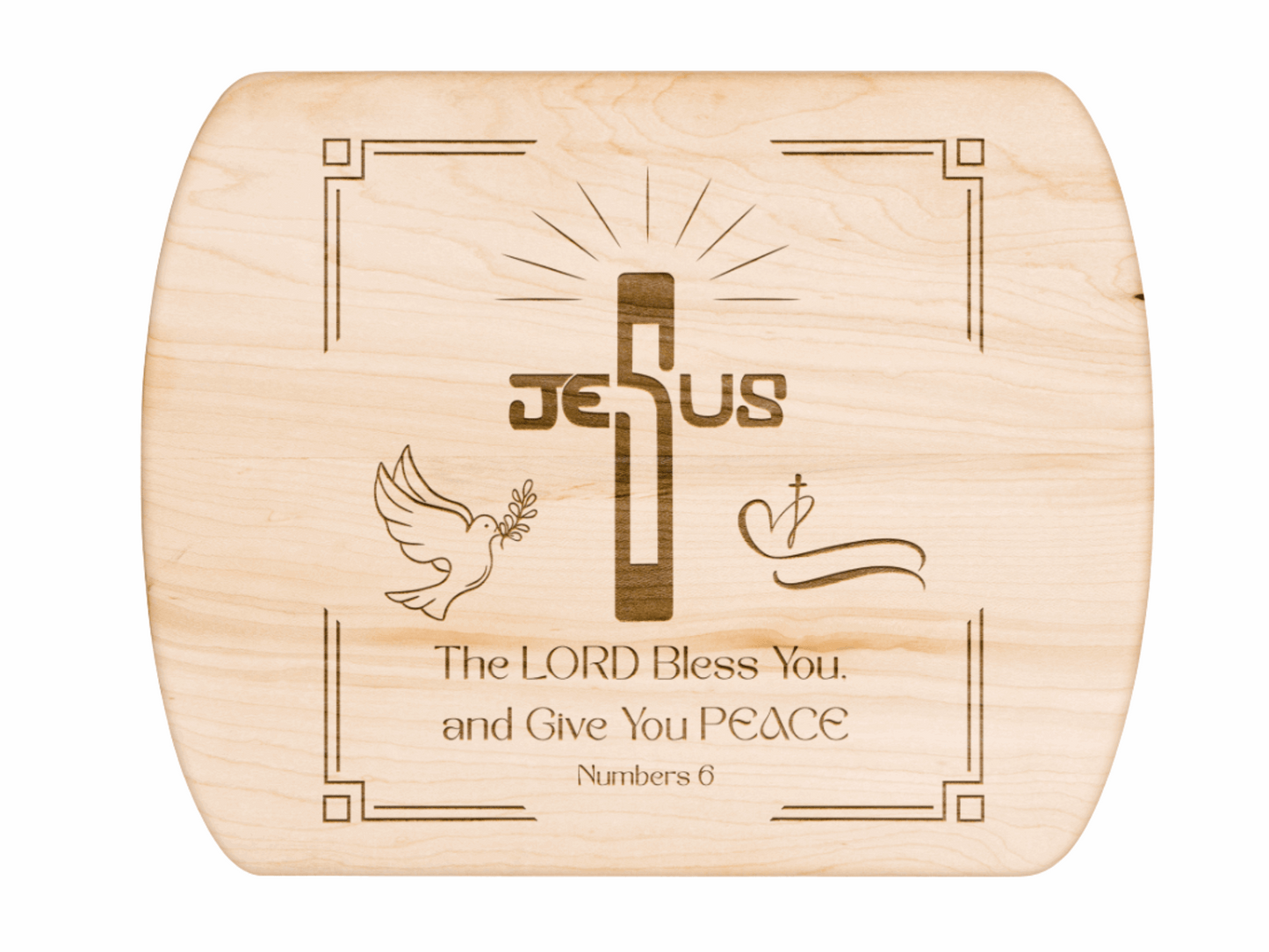 Beautiful Christian Cutting Board- Religious Gift for Housewarming, Wedding, or Pastor