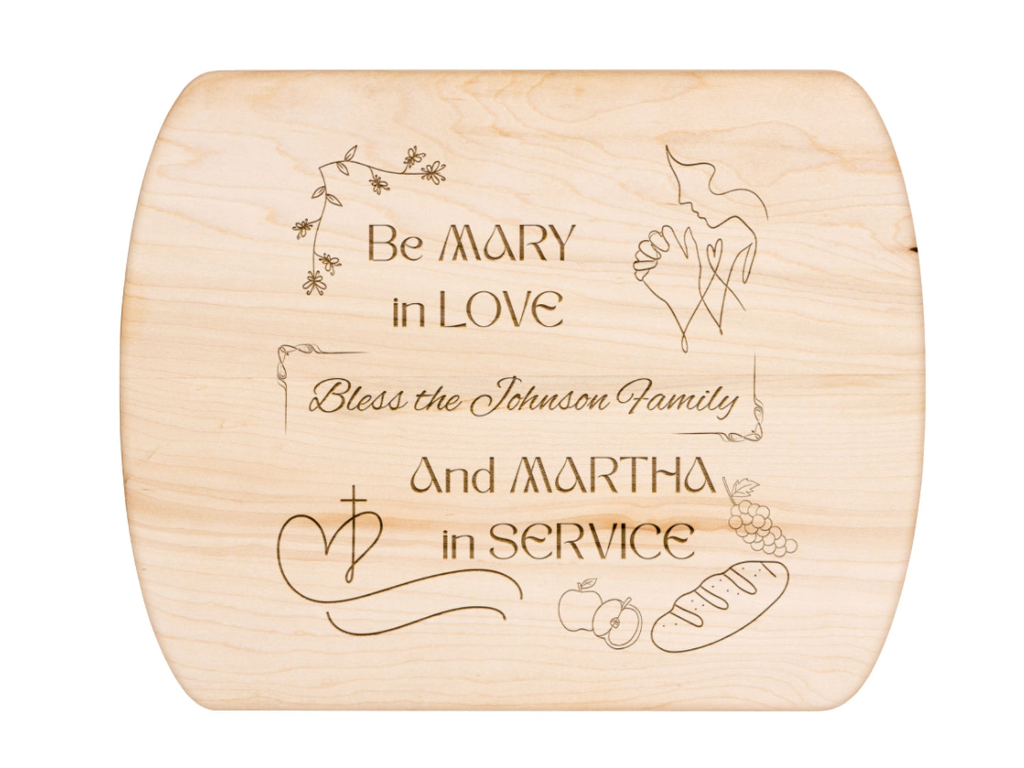 Personalized Christian Cutting Board-Faith-Based Kitchen Decor  Gift for Wife