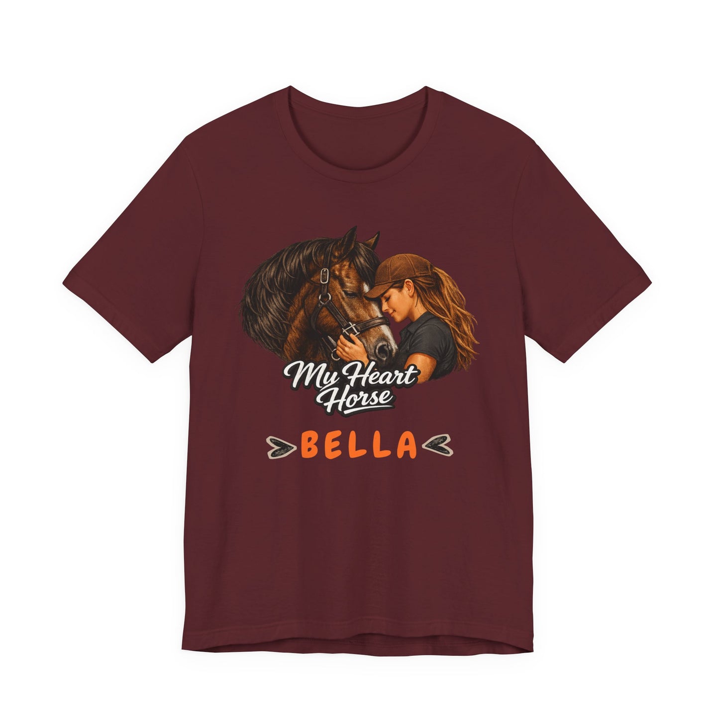 My Heart Horse Bella T-Shirt — Personalized Equestrian Tee
