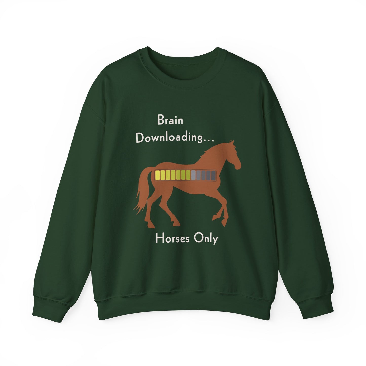 Brain Downloading Horses Only Sweatshirt Funny Equestrian Crewneck