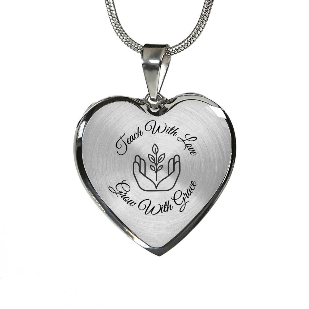 Teach With Love Heart Necklace – Father to Daughter Gift