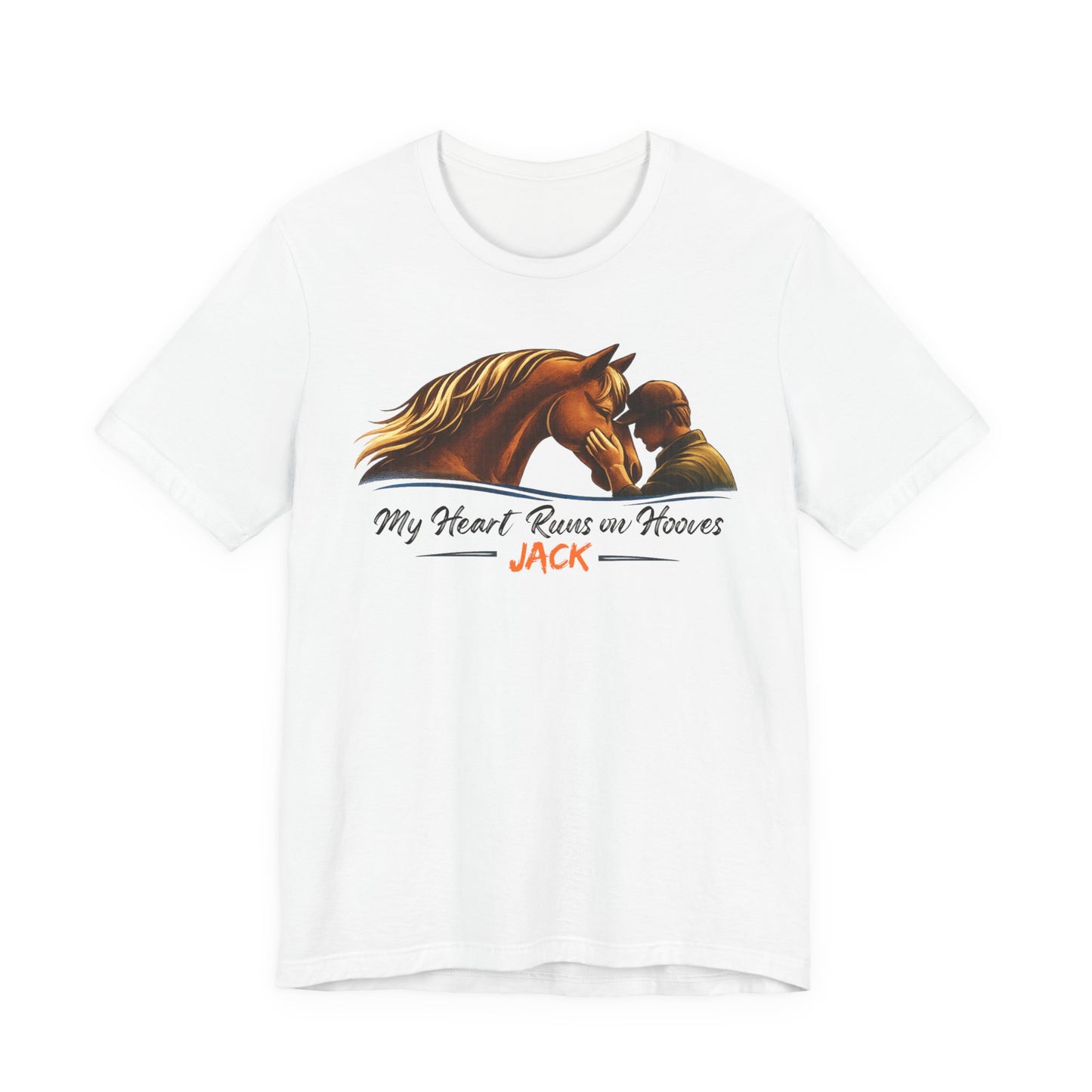 My Heart Runs on Hooves Personalized with Name Horse Lover T-Shirt