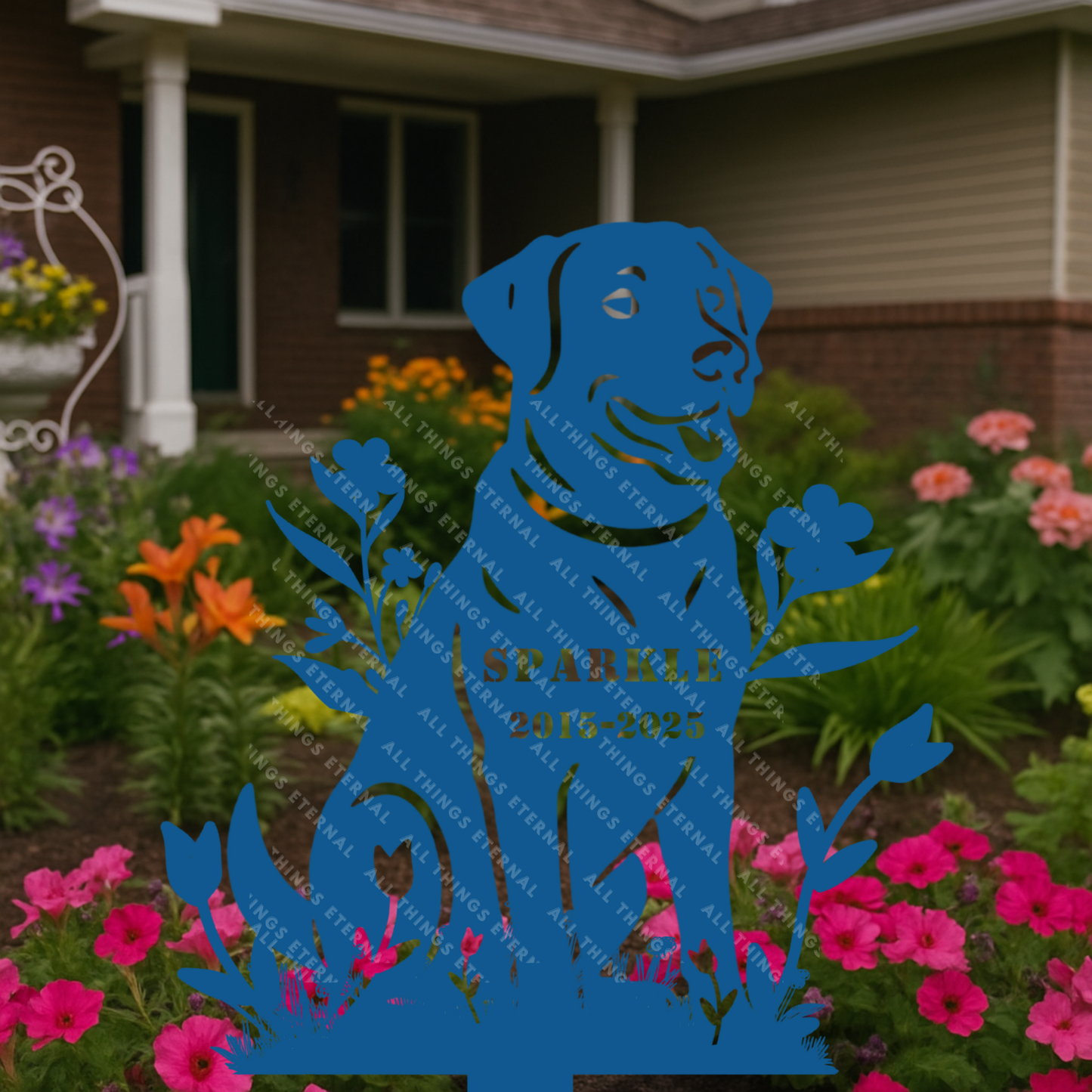 Custom Labrador Dog Memorial Stake – Metal Pet Grave Marker