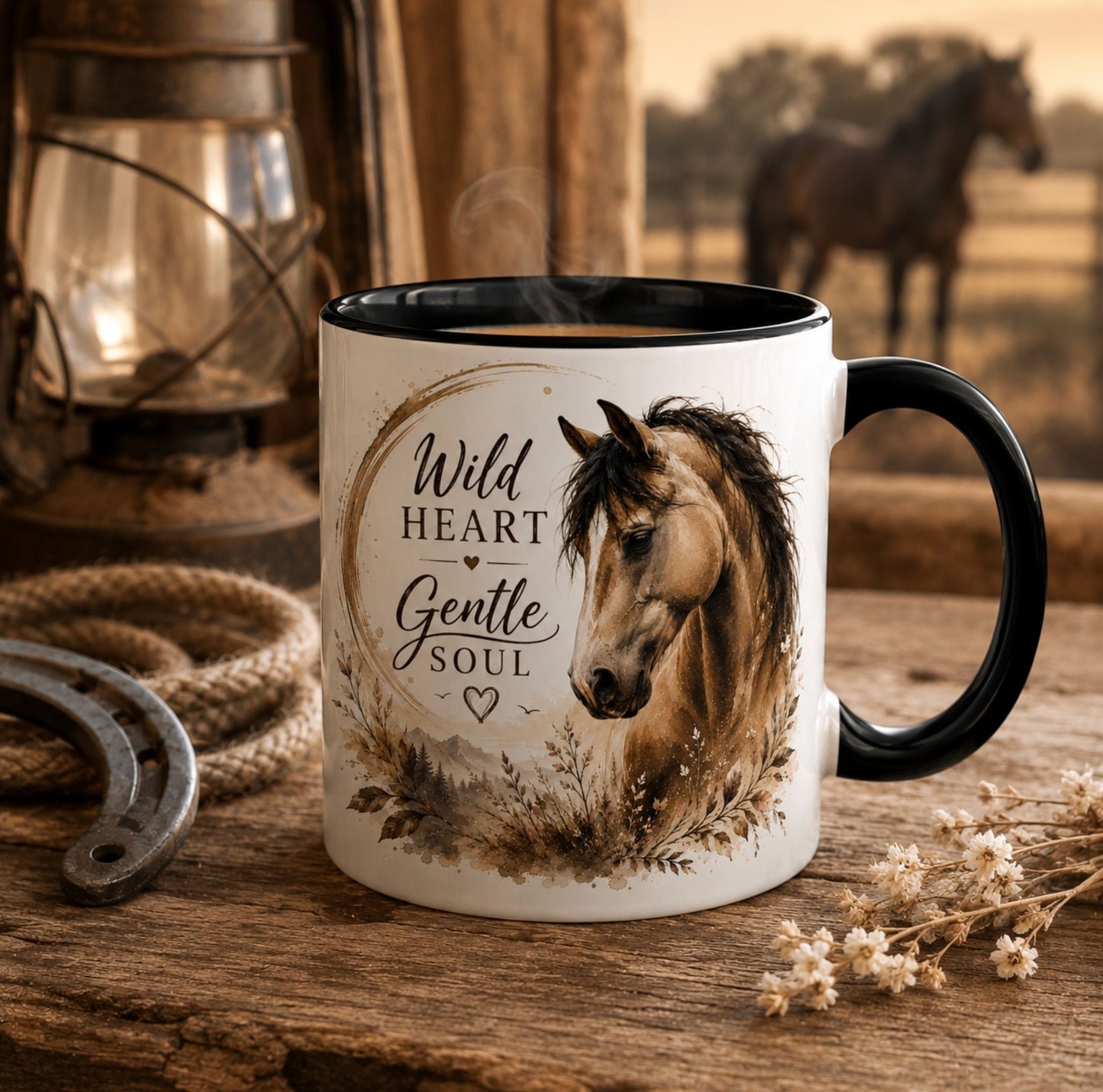 Wild Heart Gentle Soul Horse Mug – Equestrian Coffee Cup Gift for Horse Owners