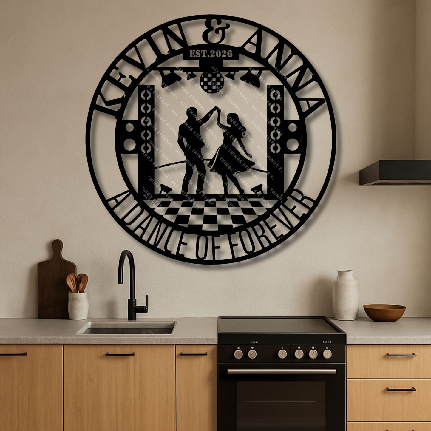 A Dance of Forever Metal Sign – Personalized Couple Wall Art Gift