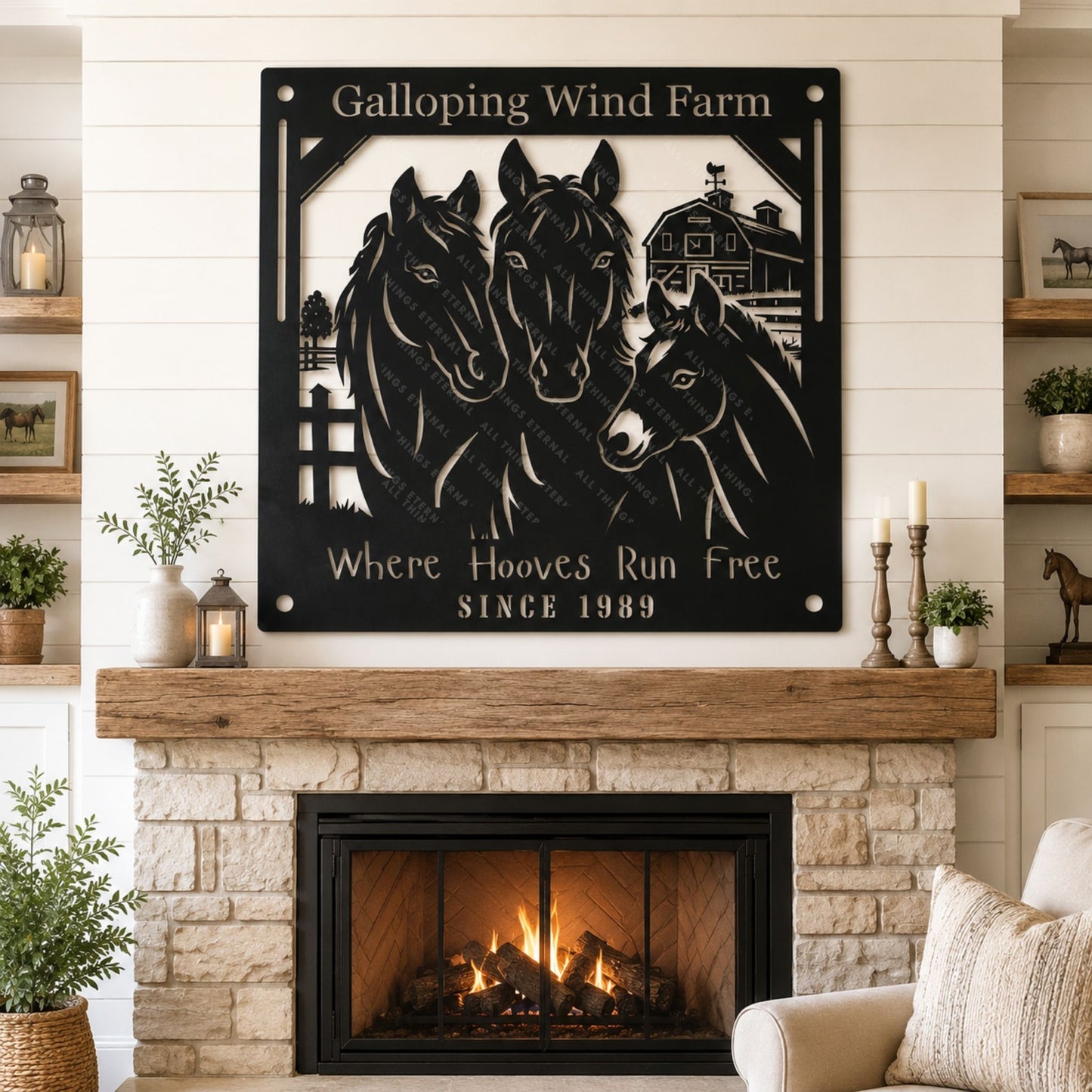 Personalized Horse Farm Metal Sign | Custom Ranch Name Decor